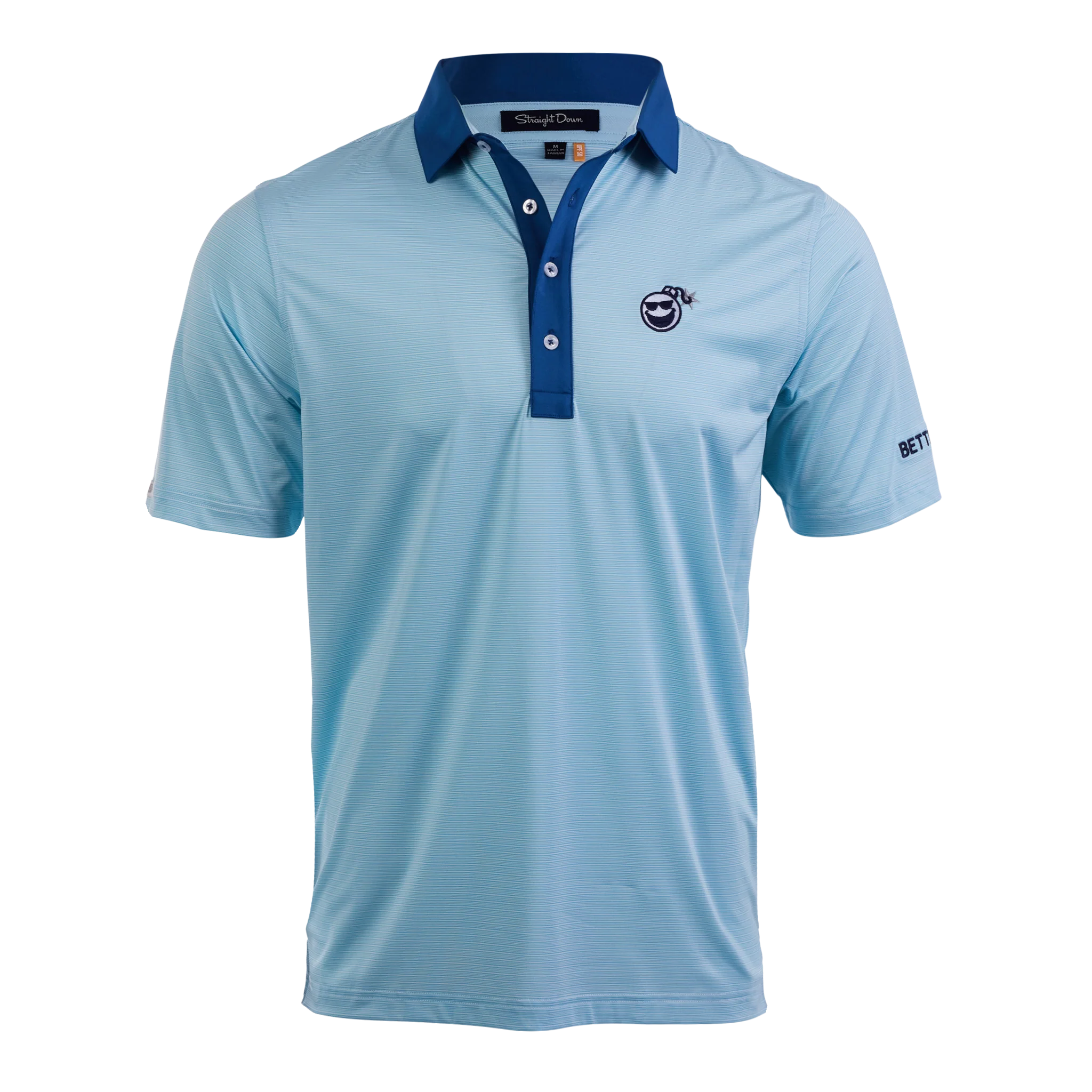 Bettinardi Straight Down Sunglasses Bomb Murphy Stripe Polo (Cool Blue) - Image 6