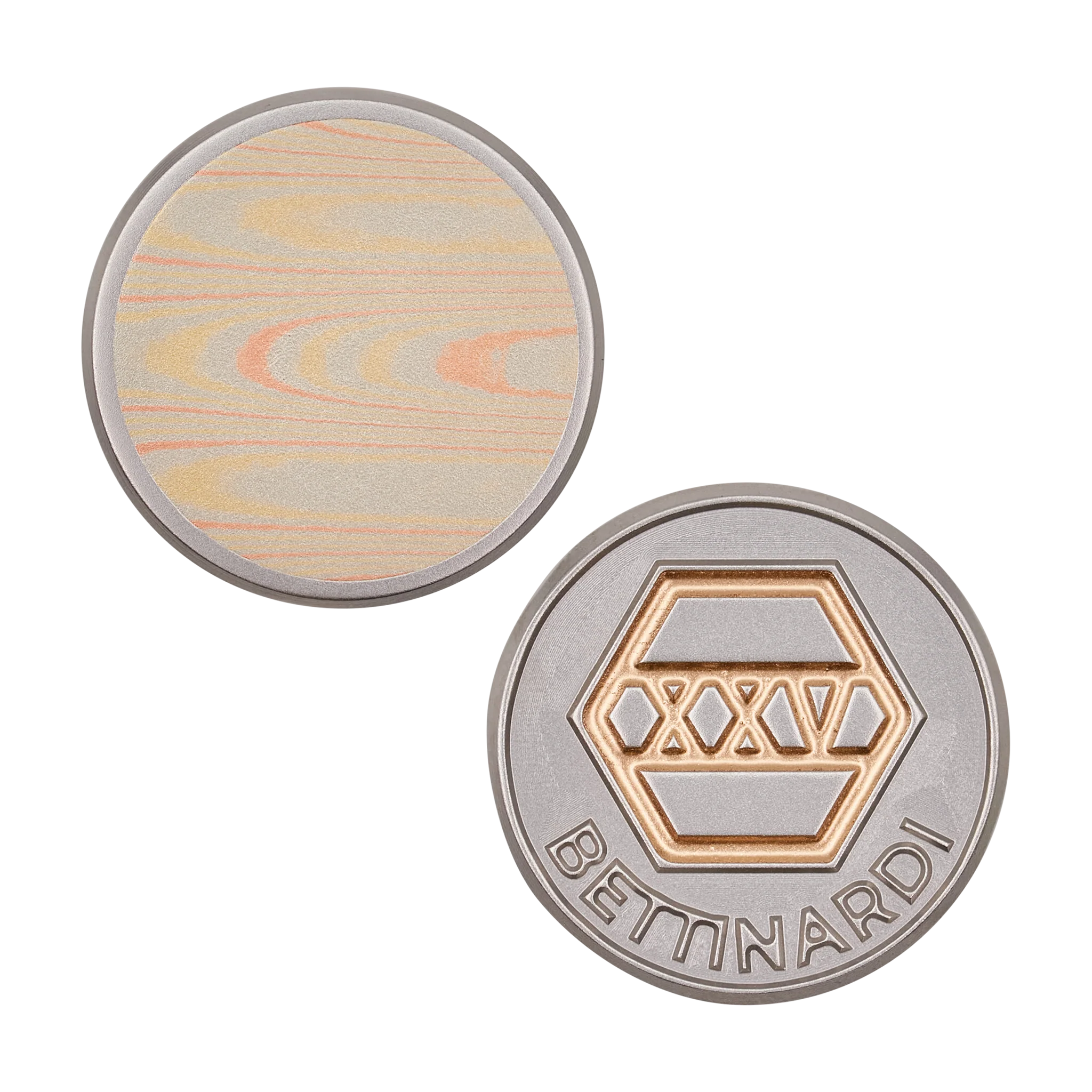 25th Anniversary 1 Inch 303SS Mokume Insert Ball Marker