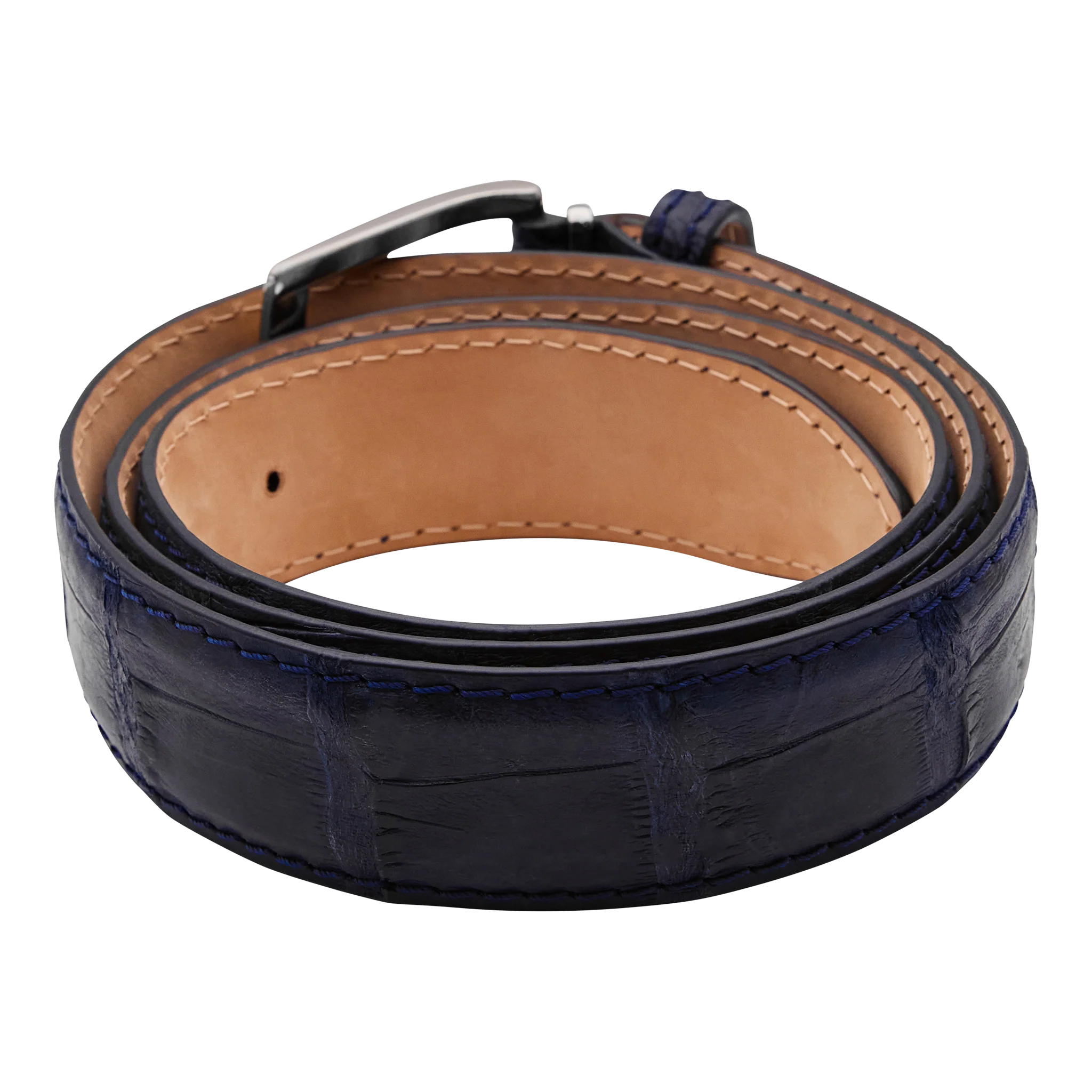 Bettinardi Handmade Matte Genuine American Alligator Belt (Matte Navy) - Image 2