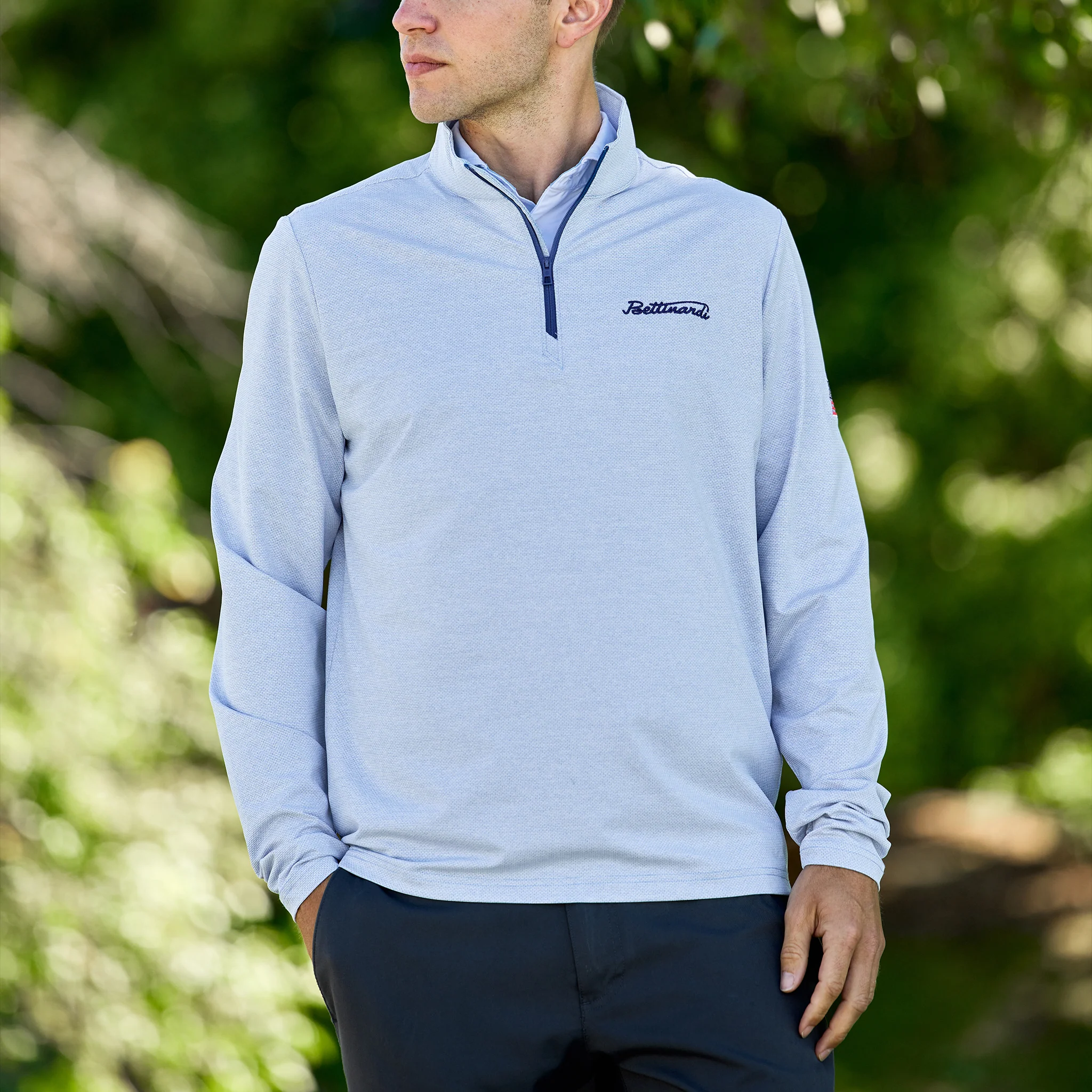 Bettinardi Holderness & Bourne American Flag Bell Pullover (Heathered Vista Blue)