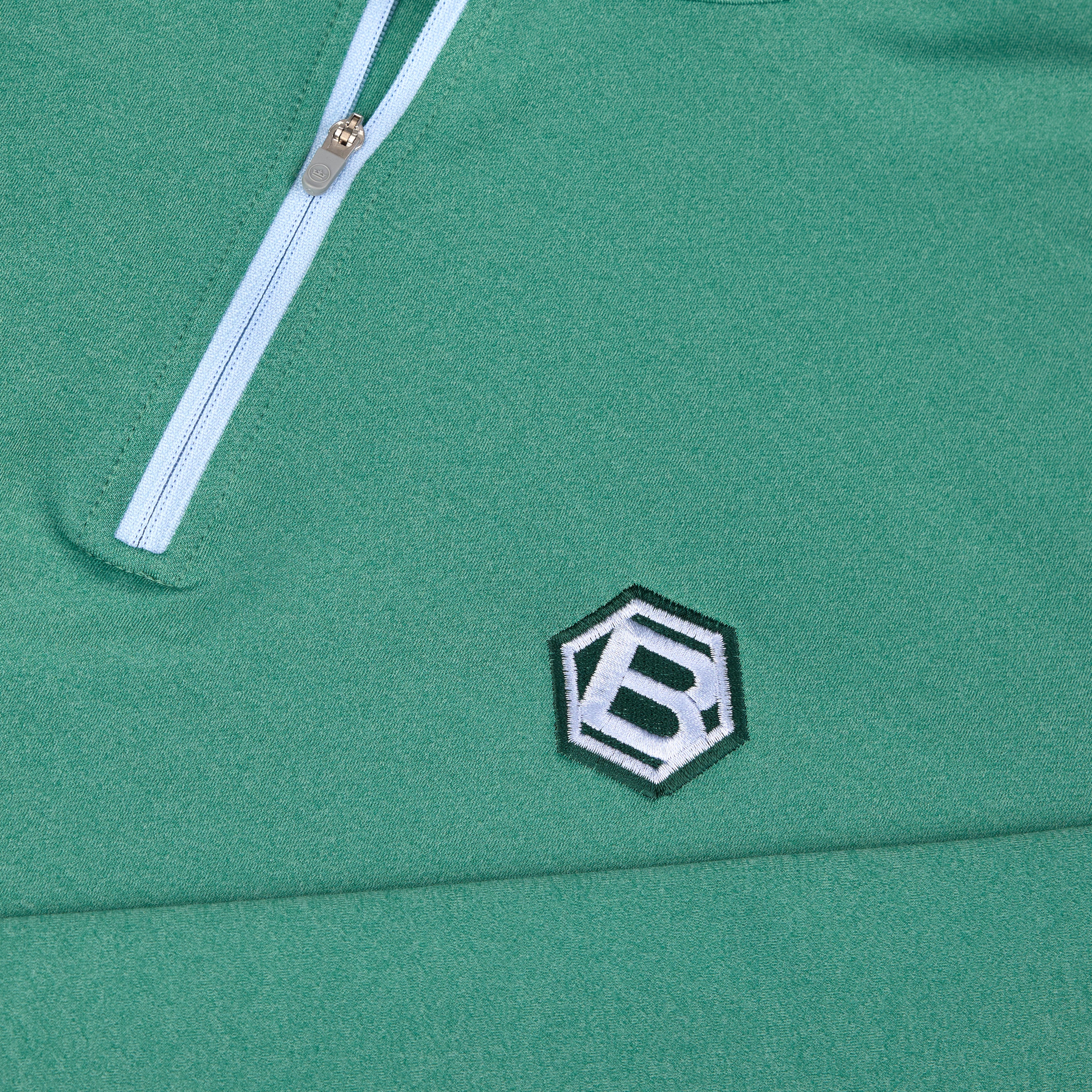 Bettinardi Peter Millar Perth Mélange Performance Quarter Zip (Snow Pea) - Image 4