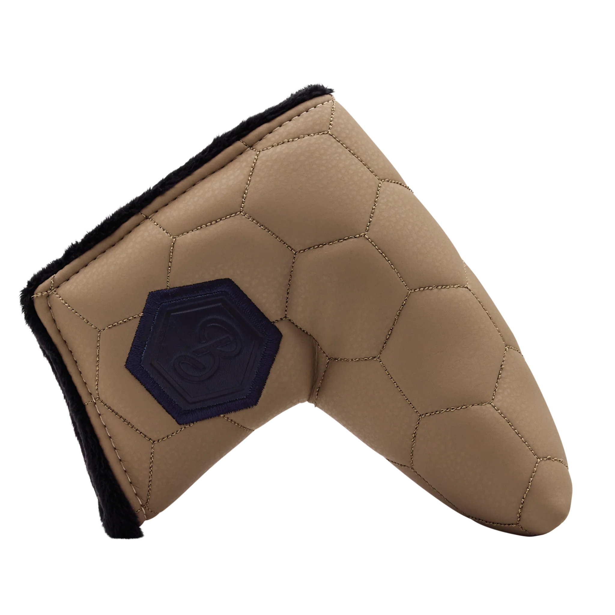 Bettinardi Script Quilted Hex Blade Headcover (Tan/Navy) - Image 4