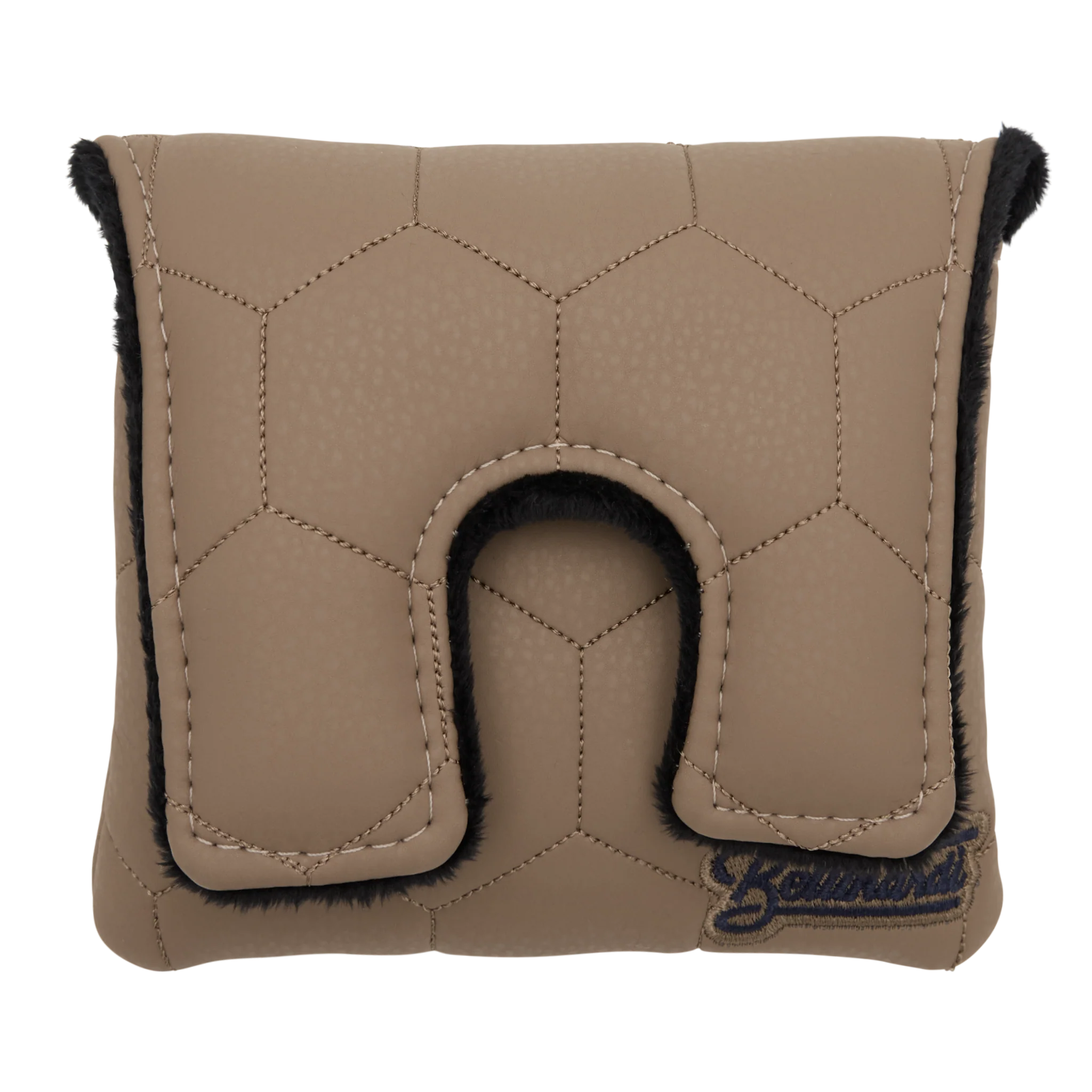 Bettinardi Script Quilted Hex Center Shaft Mallet Headcover (Tan/Navy) - Image 2