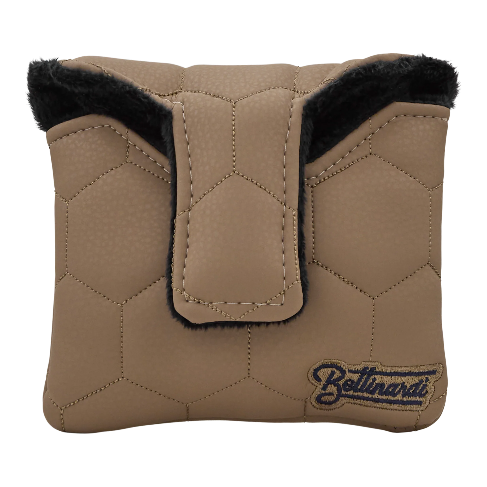 Bettinardi Script Quilted Hex Mallet Headcover (Tan/Navy) - Image 2