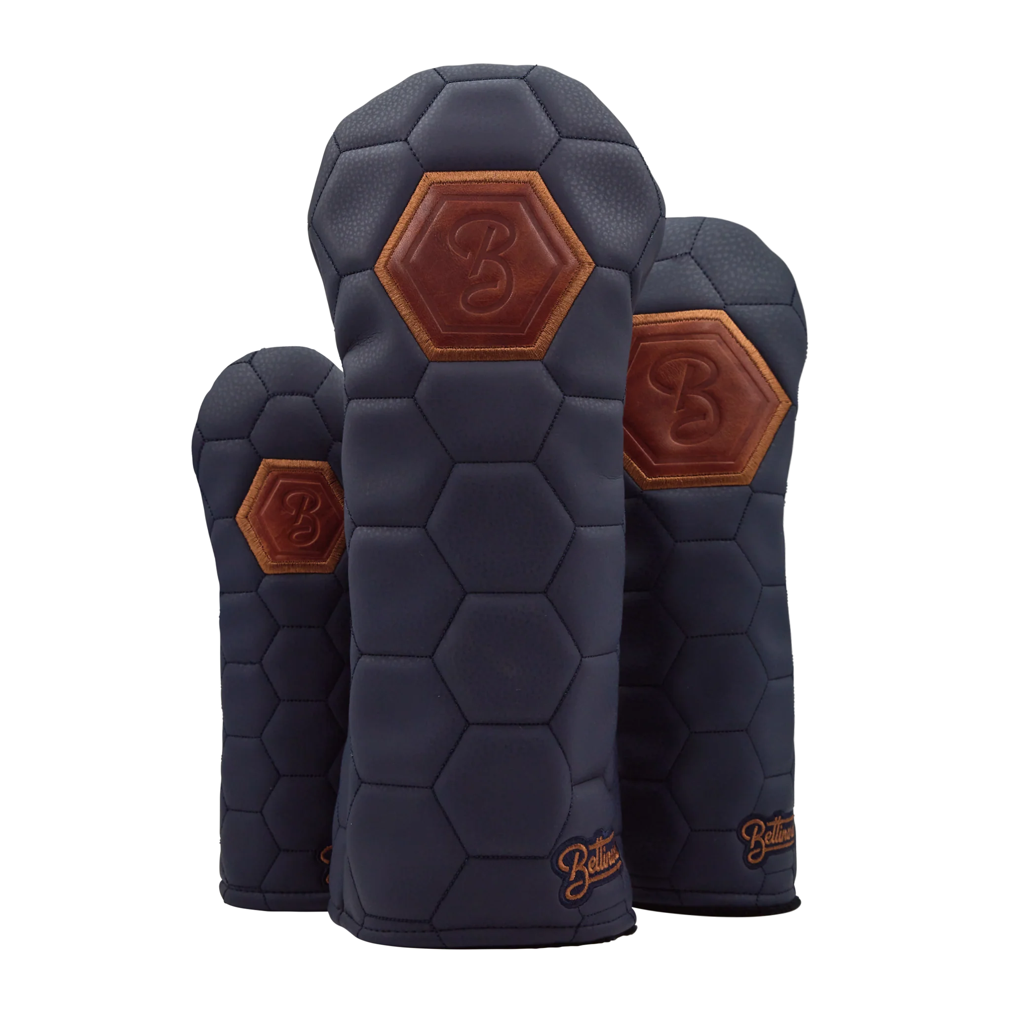 Bettinardi Script Quilted Hex Wood Covers (Navy/Tan)