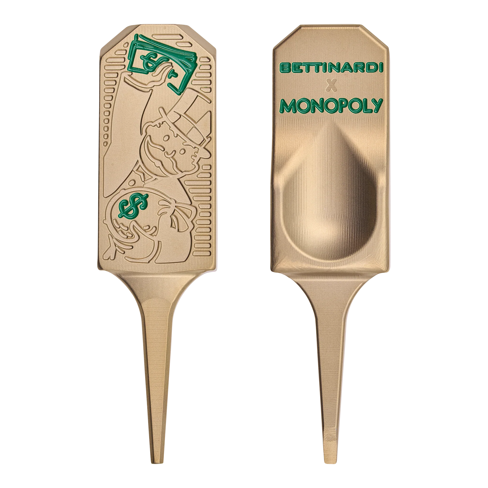 Bettinardi x Monopoly Gold Flame Mr. Monopoly Divot Tool
