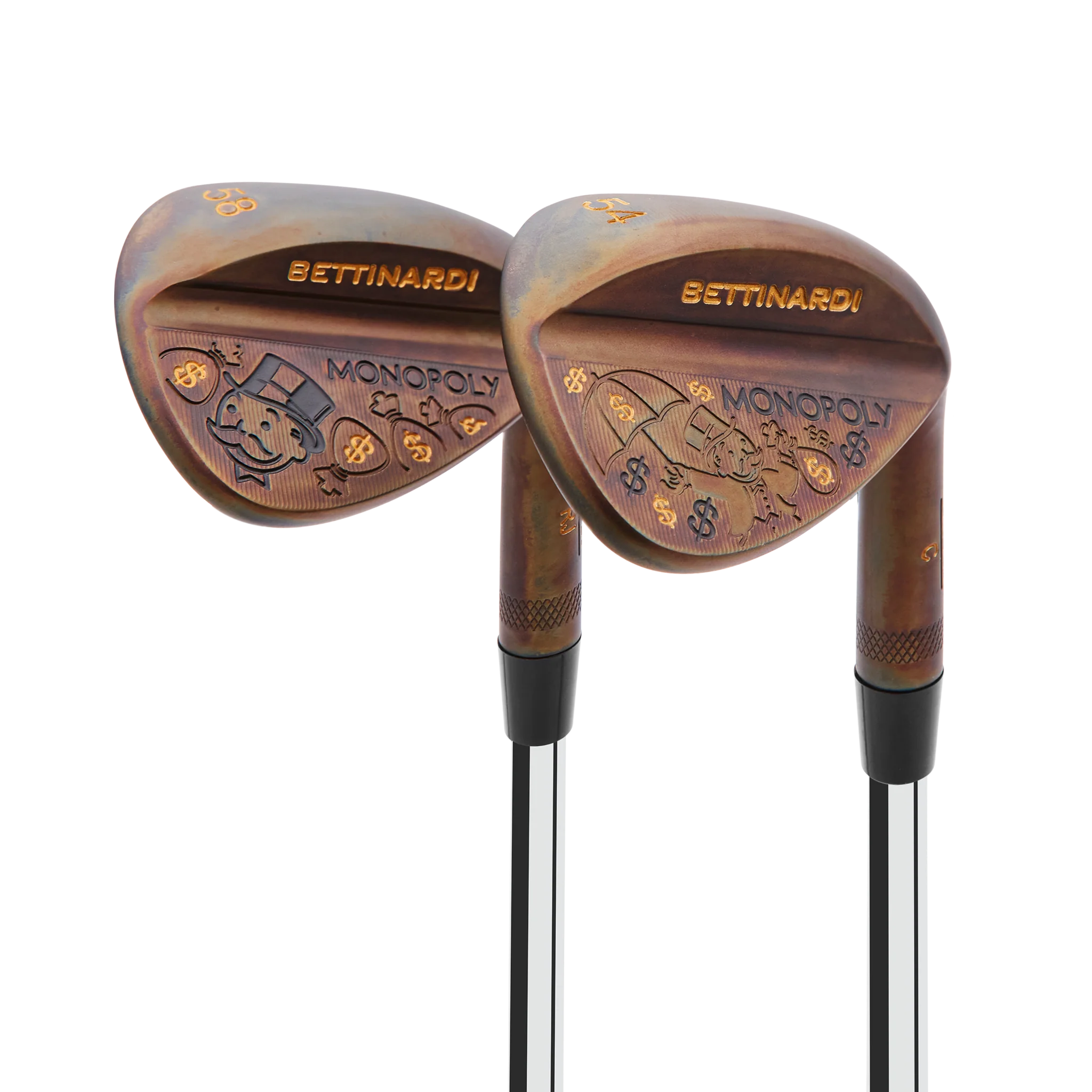 Bettinardi x Monopoly Golden Wealth Steel Patina Wedges (54°, 58°)