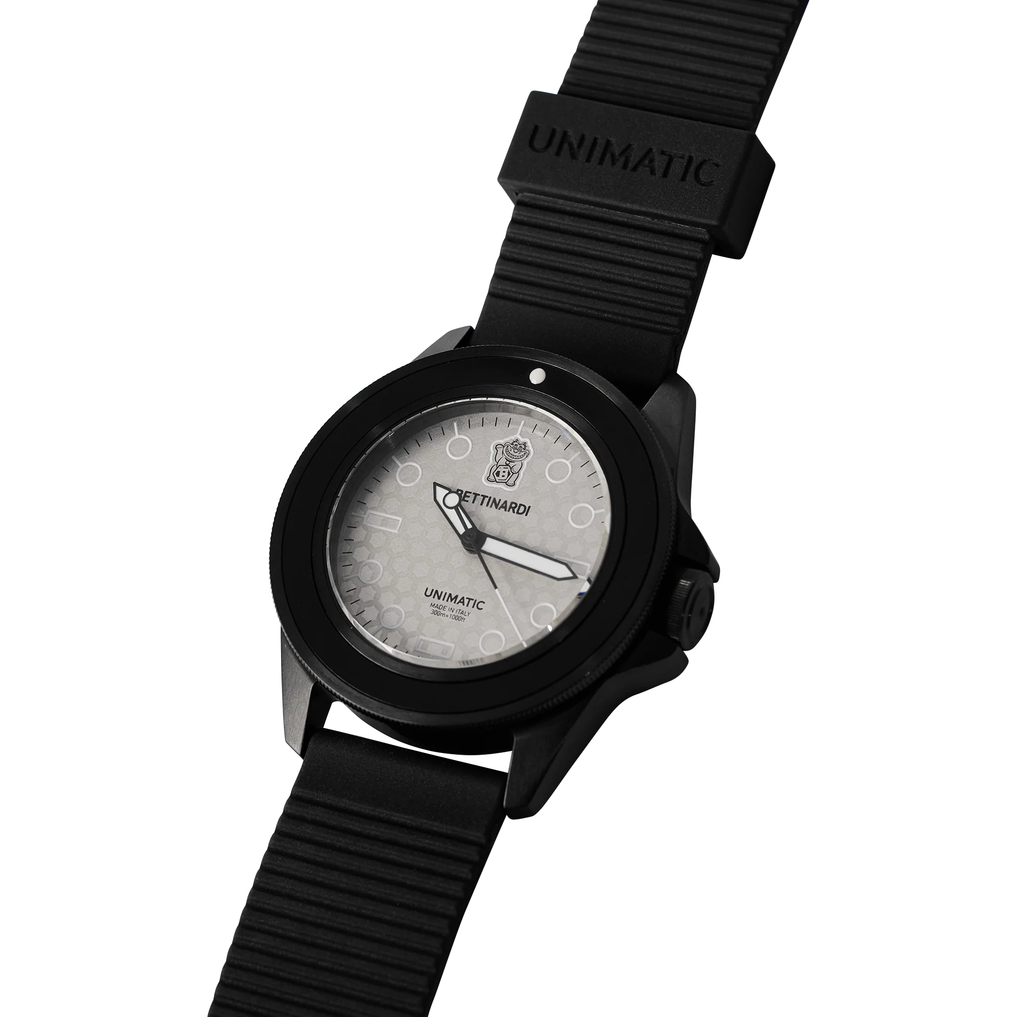 Bettinardi x Unimatic Silver Lucky Cat U1 Classic Watch - Image 3