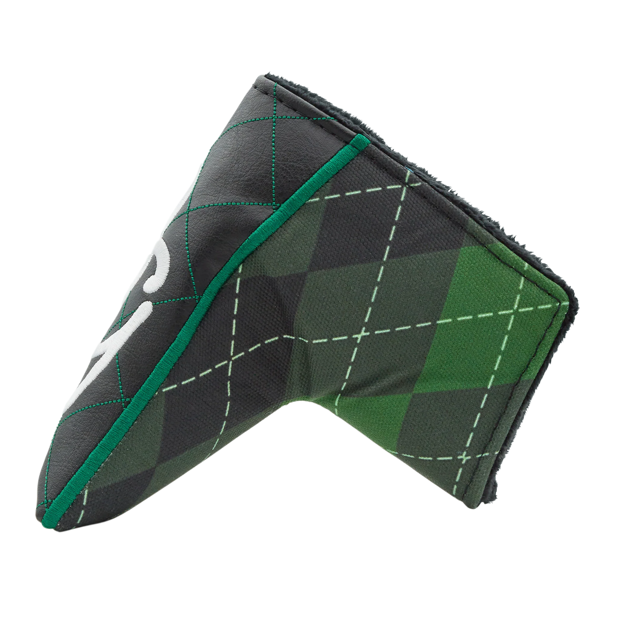 BG Script Argyle Blade Putter Headcover (Green/Black) - Image 2