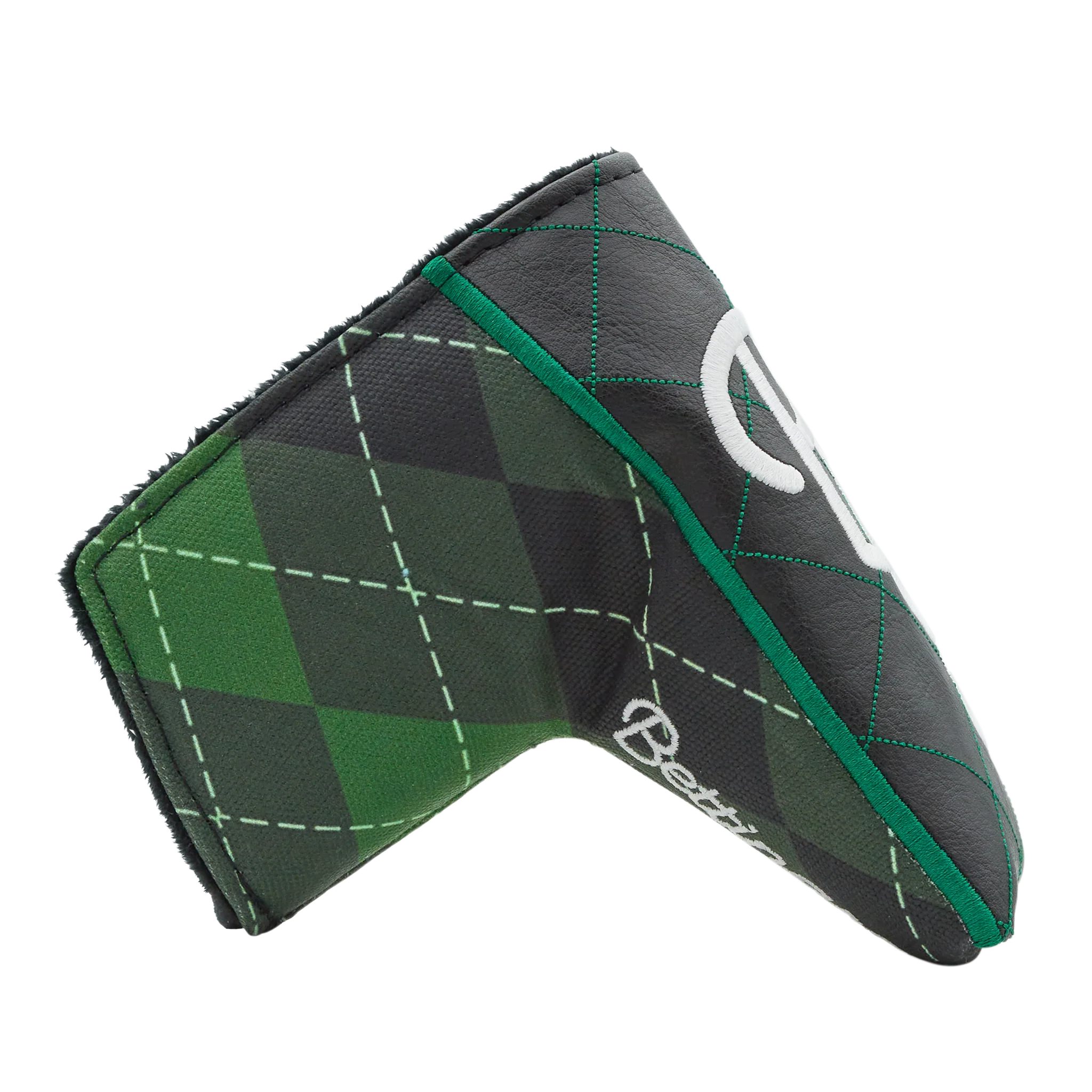 BG Script Argyle Blade Putter Headcover (Green/Black) - Image 4