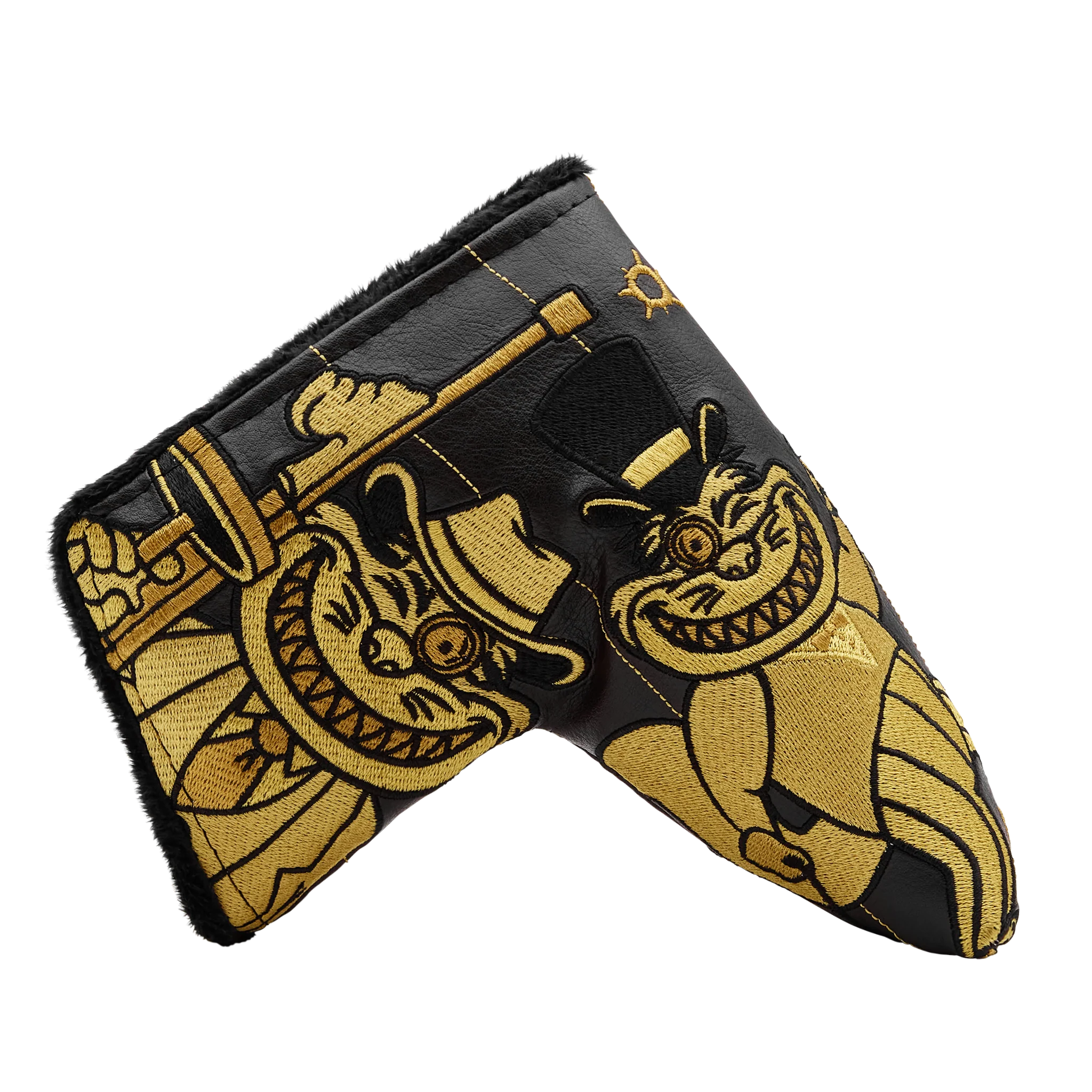 Black and Gold Multi Gangster Cat Blade Putter Headcover - Image 4