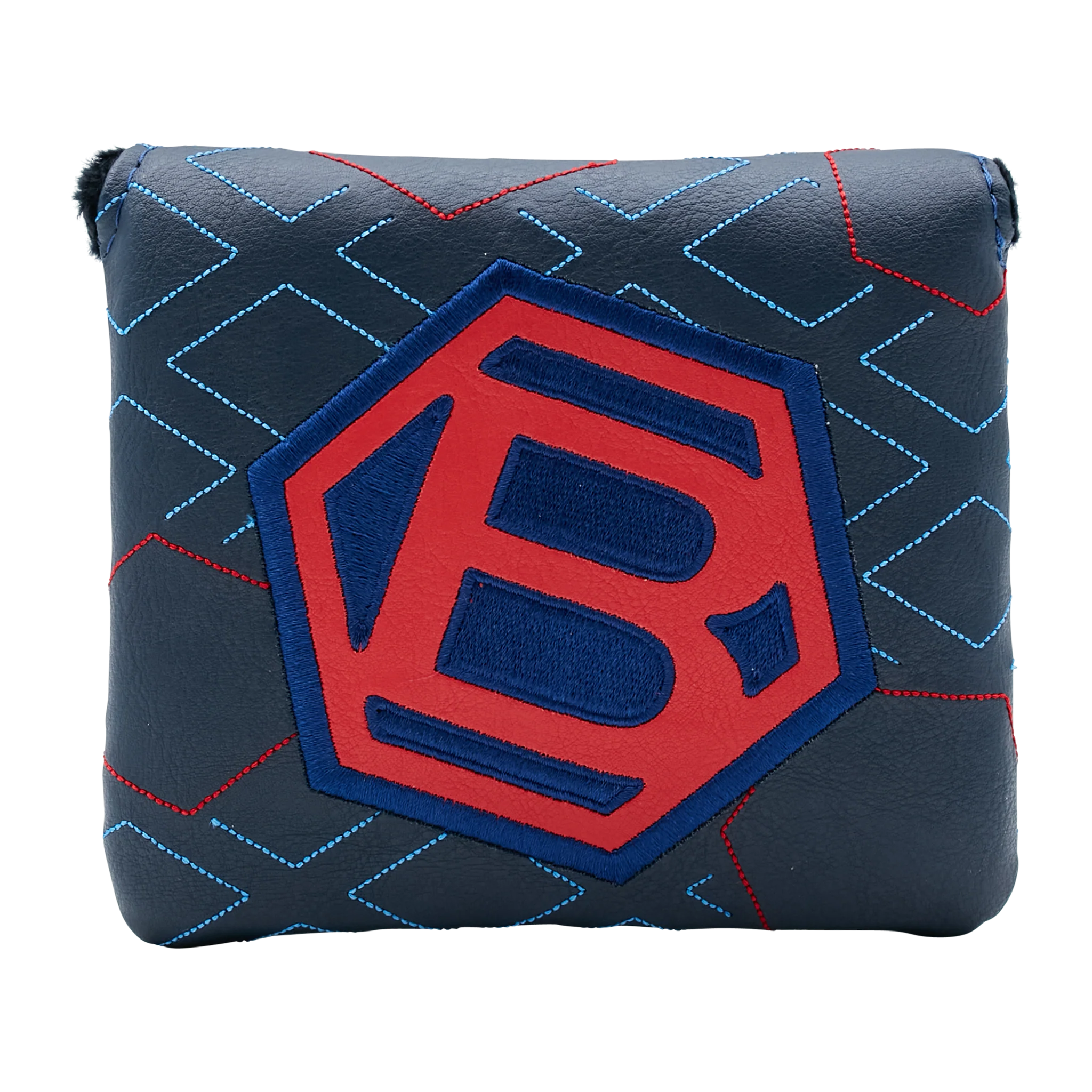 Crimson & Navy Blue Diamond Face Hex B Mallet Putter Headcover