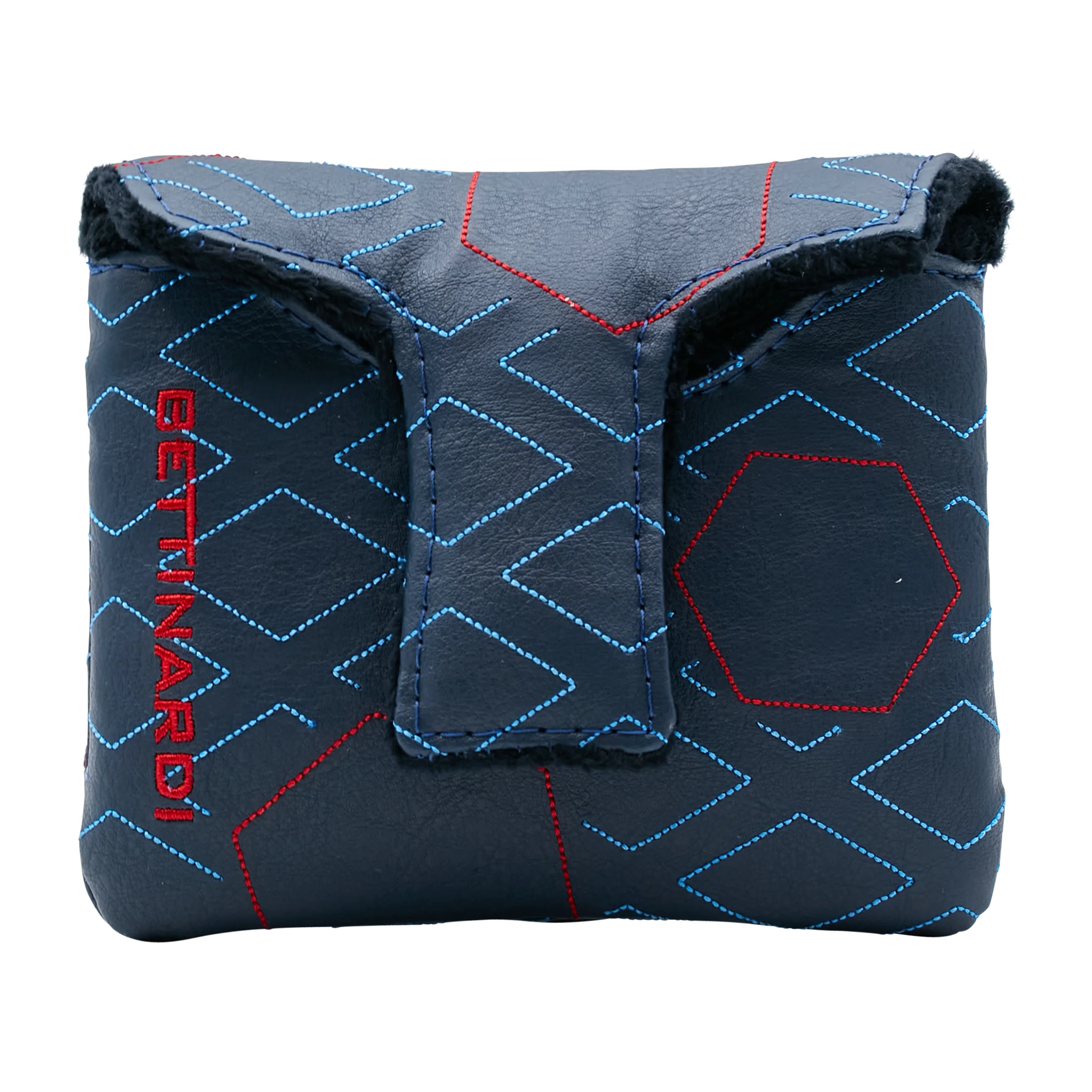 Crimson & Navy Blue Diamond Face Hex B Mallet Putter Headcover - Image 2