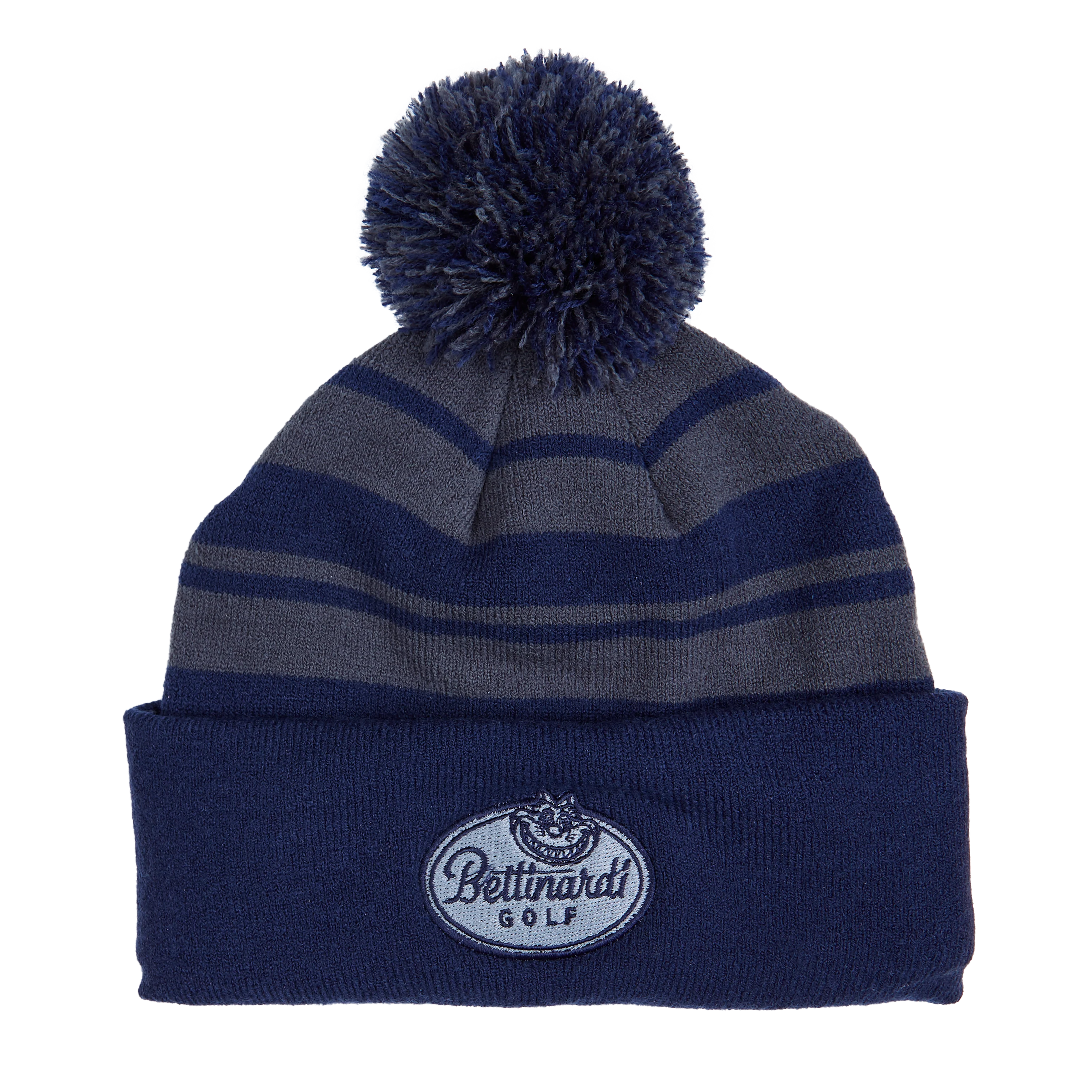 Fat Cat Striped Beanie (Navy/Grey) - Image 3