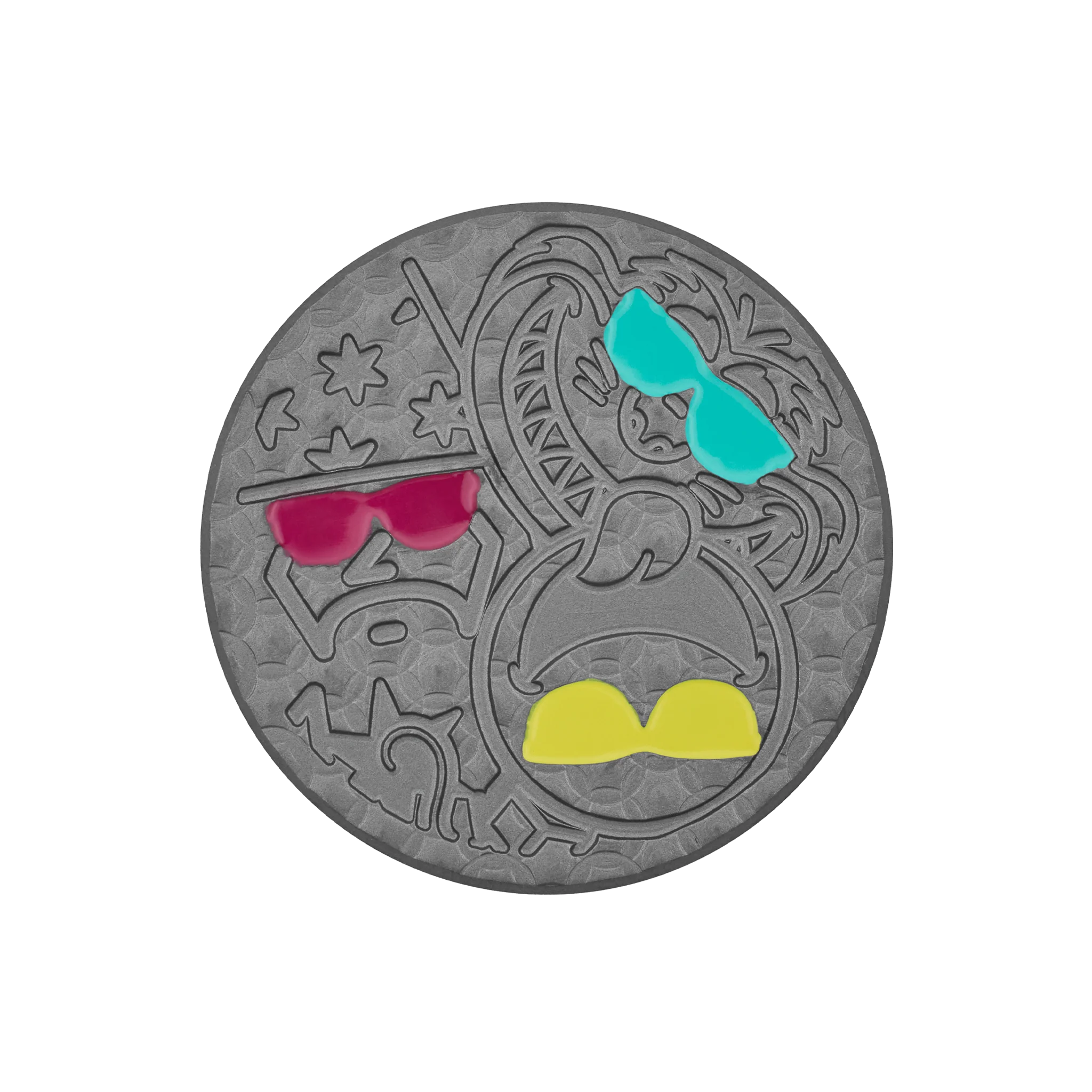 Galactic Groove Black Ox Sunglasses Multi Icon Ball Marker - Image 2