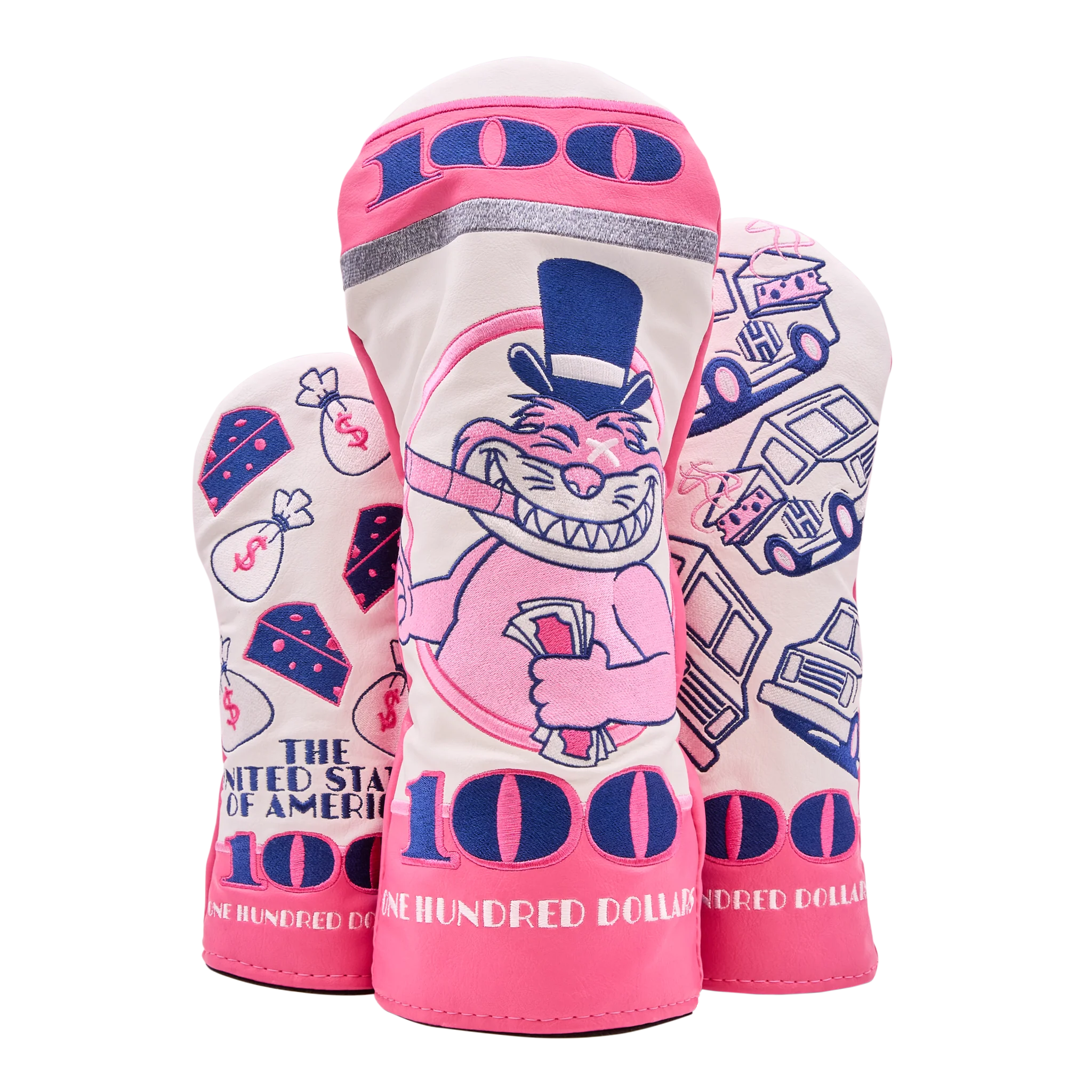 Gangster Cat Pink Blue Cheese Truck Wood Set