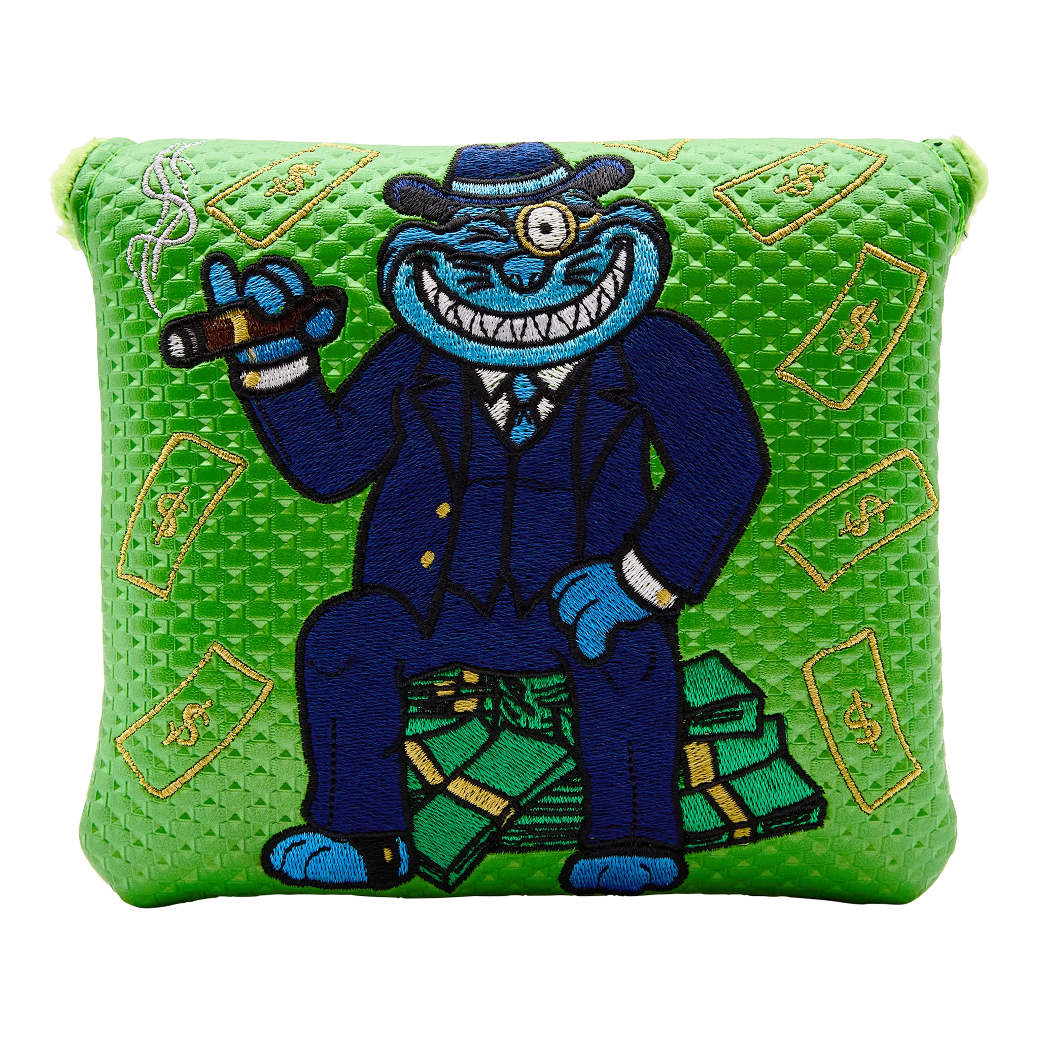 Gangster Cat Sitting on Cash Mallet Putter Headcover