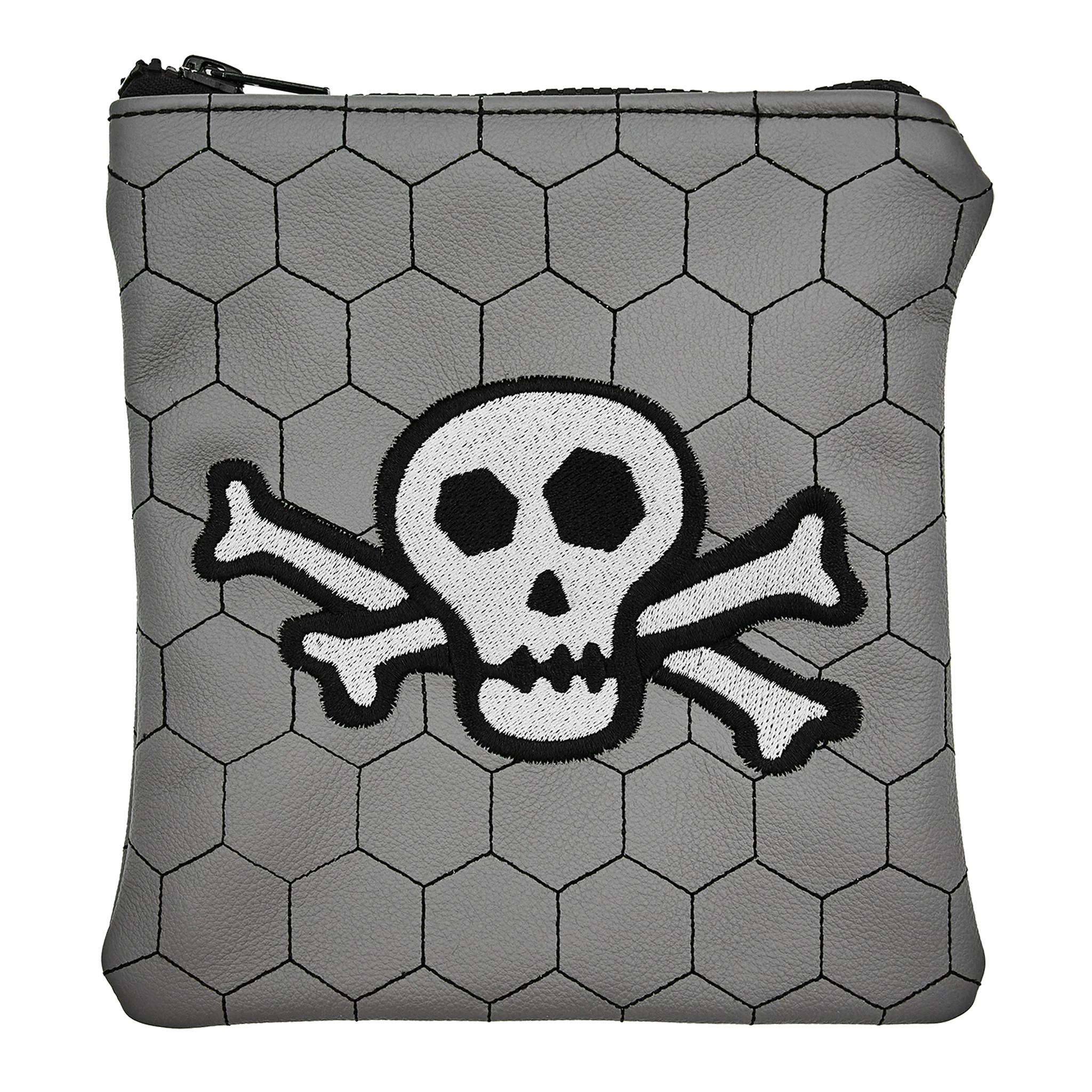 Gray Skull & Bones Valuables Pouch