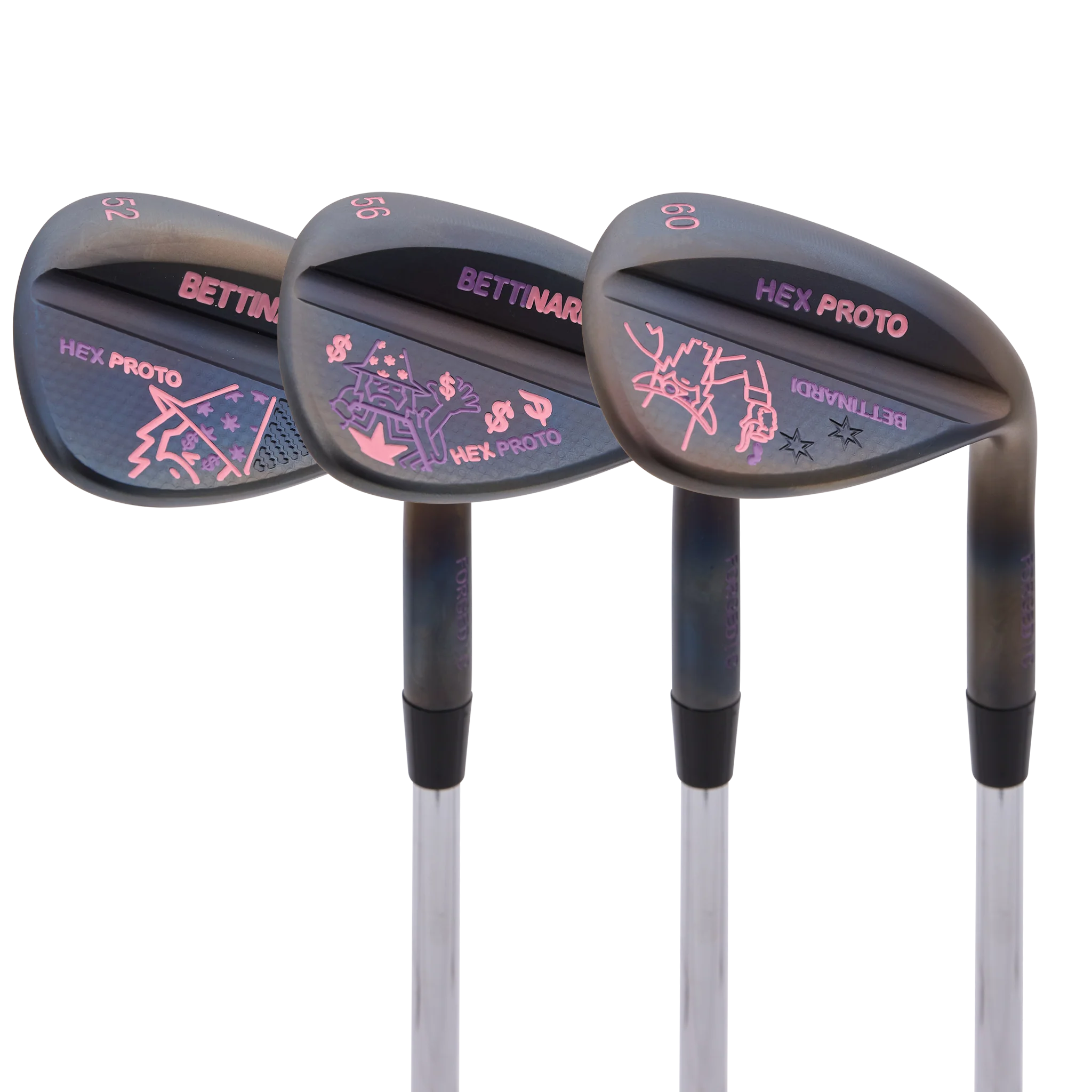 Hexperimental Proto Multi Wizard Torched Black Ox HLX 6.0 Wedge Set (52°, 56°, 60°)