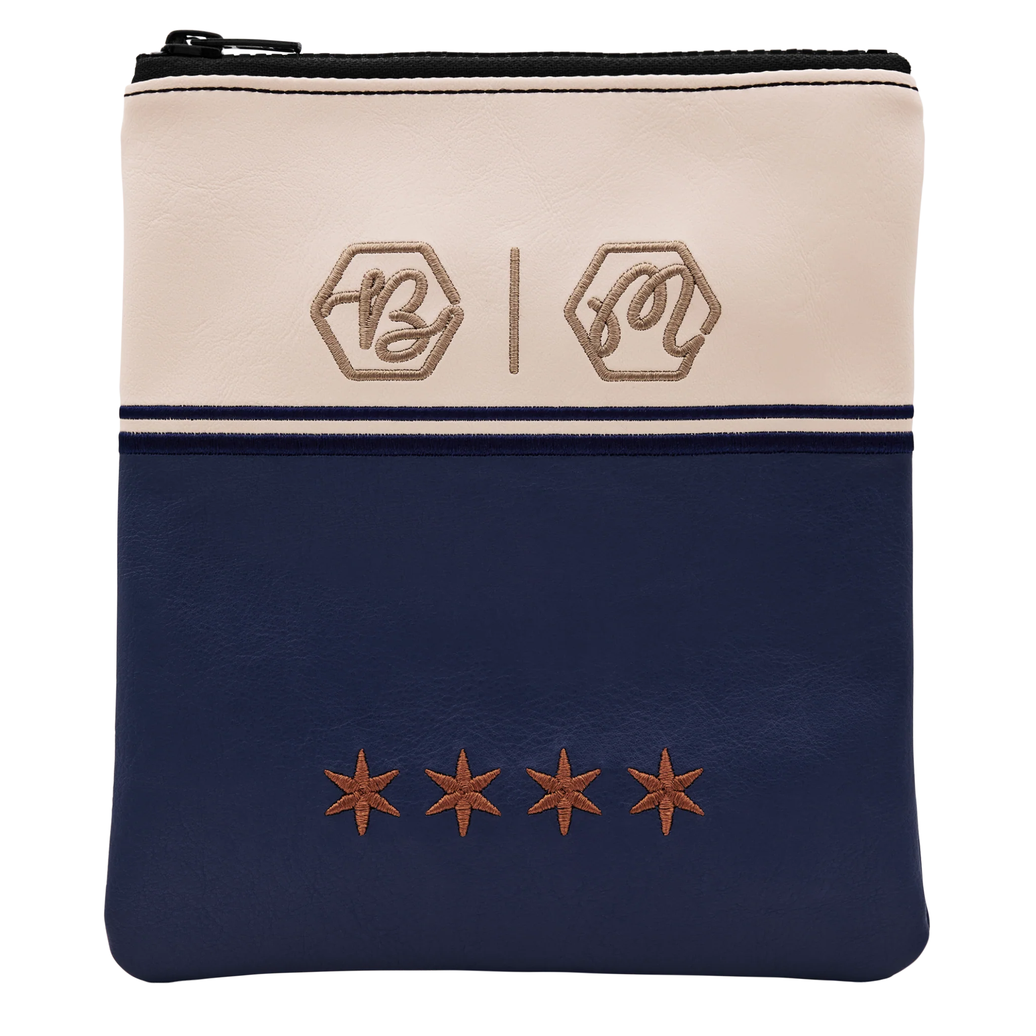 Malbon x Bettinardi Créme & Navy Valuable Pouch - Image 2
