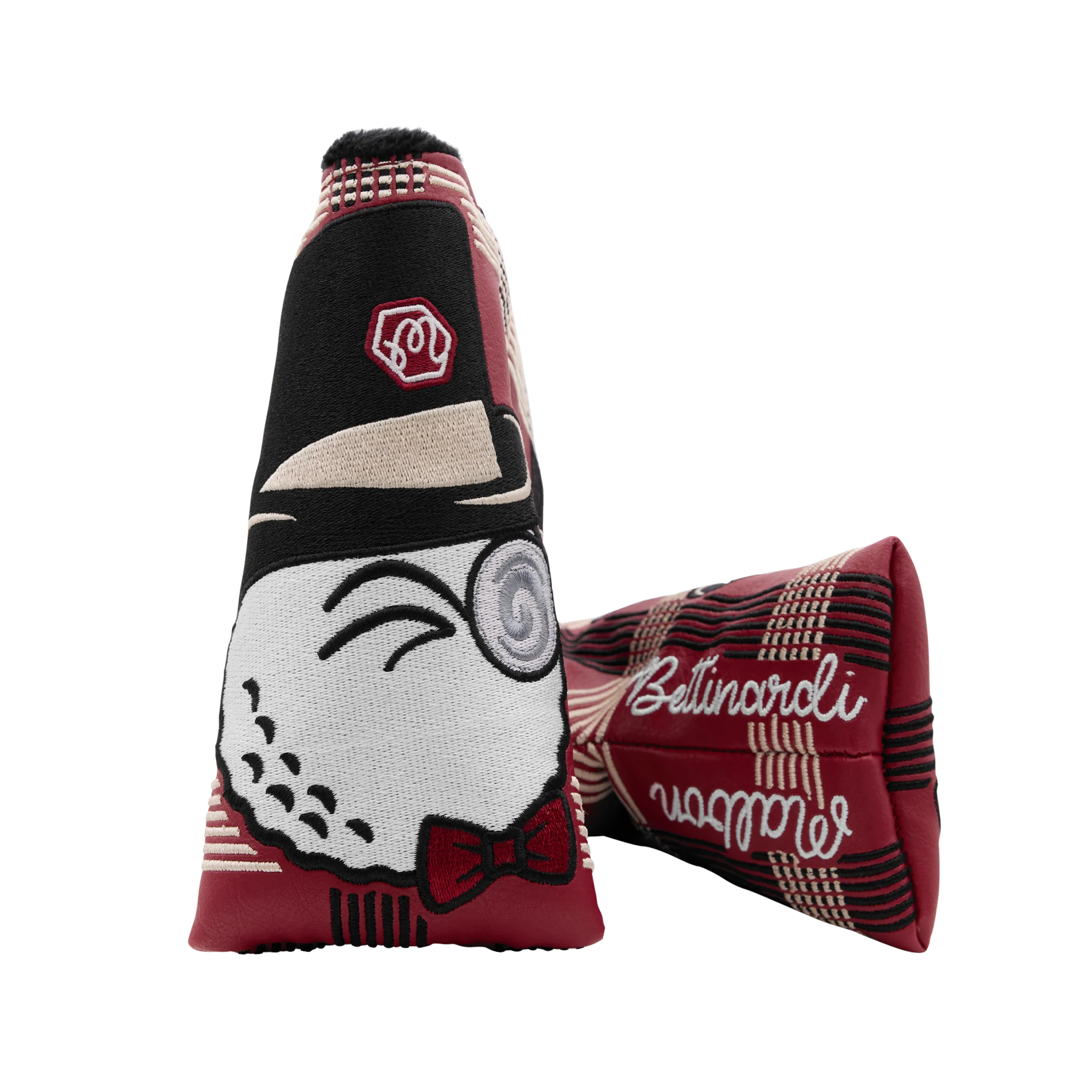 Malbon x Bettinardi Gangster Buckets Maroon Plaid Blade Putter Headcover