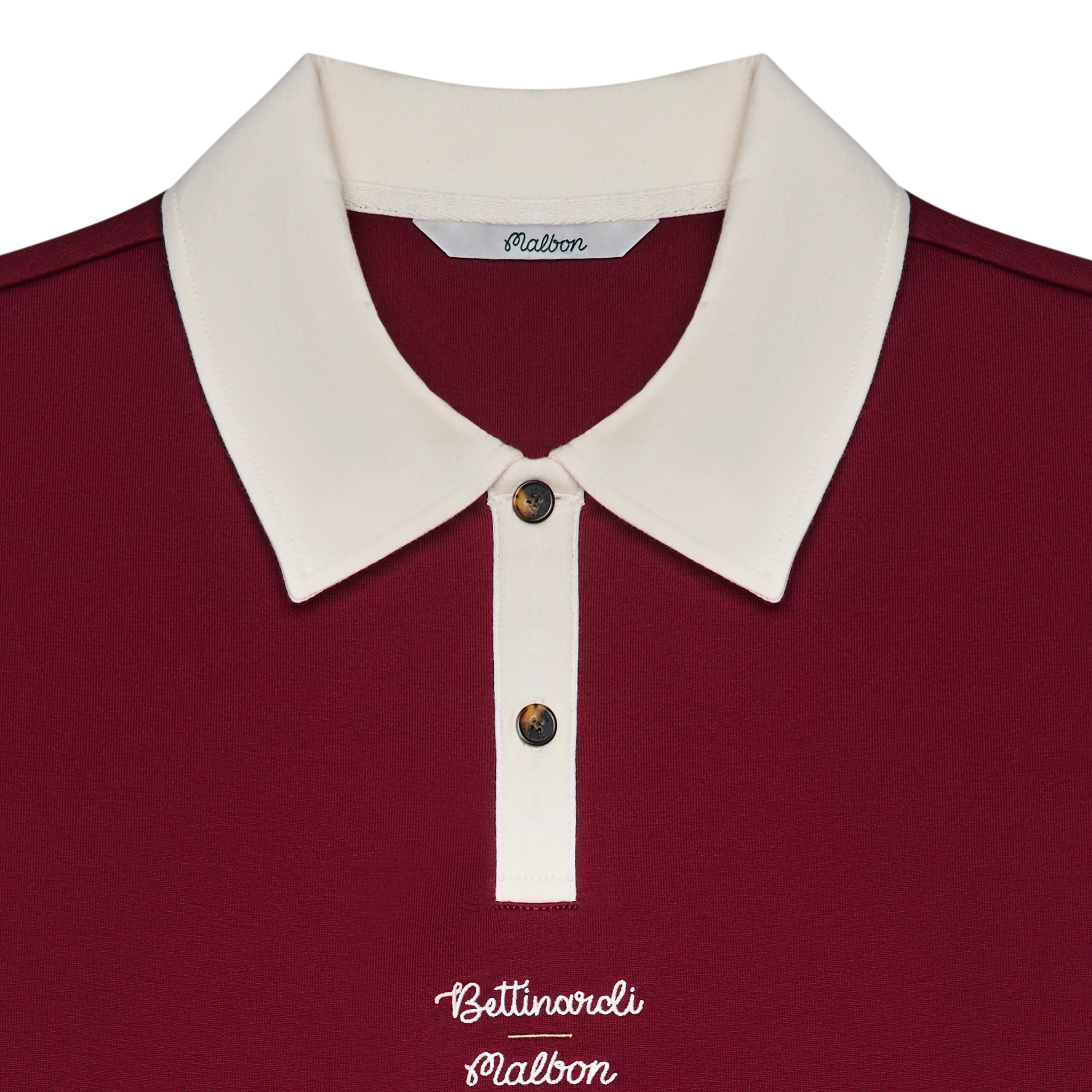 Malbon x Bettinardi Rugby Polo (Cabernet/Egret) - Image 3