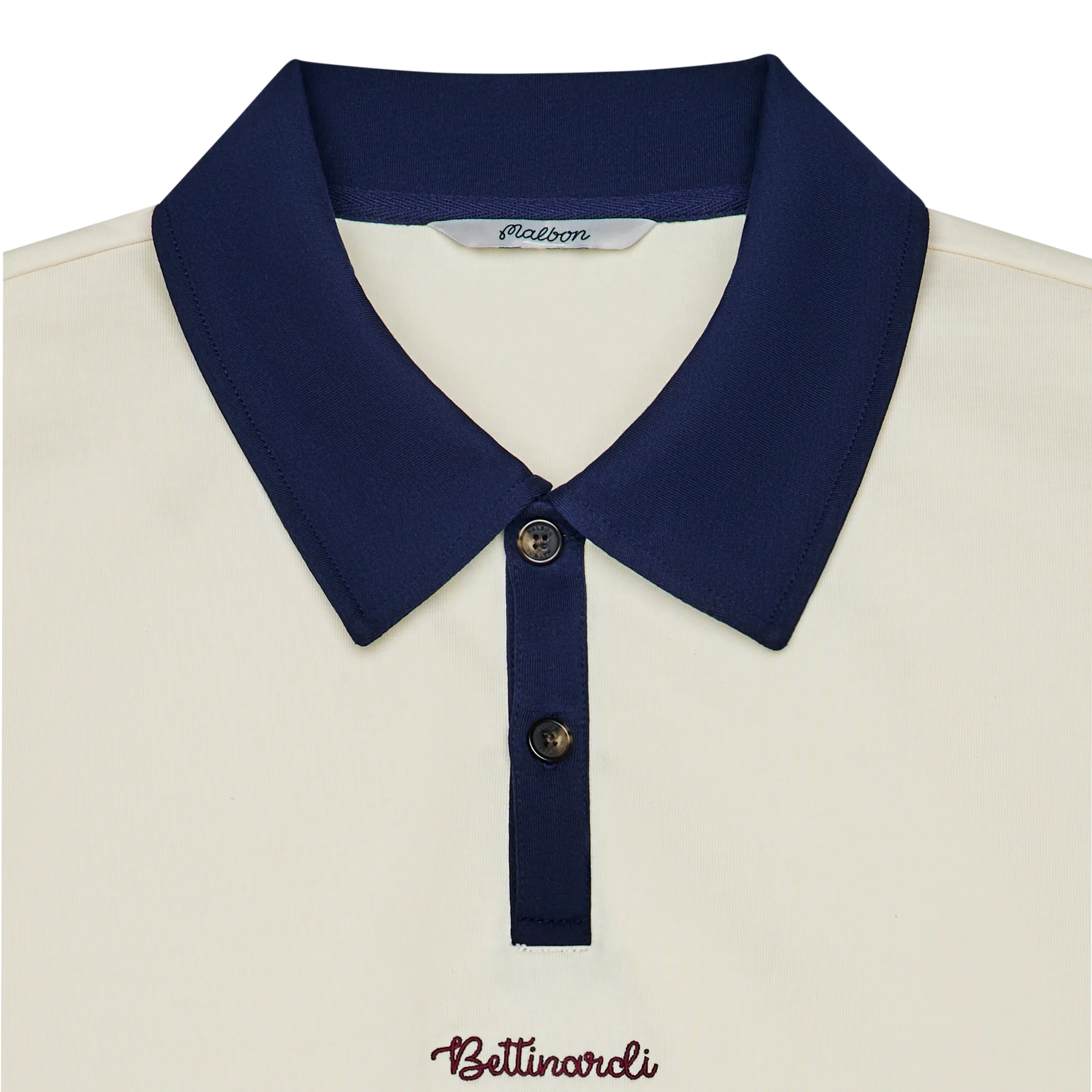 Malbon x Bettinardi Rugby Polo (Egret/Cabernet) - Image 3