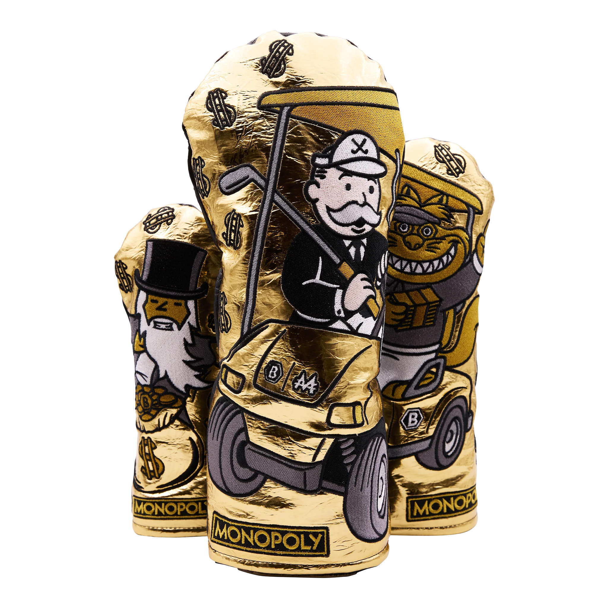 Monopoly x Bettinardi Golden Cart Buddies and Moneybag Wizard Wood Set
