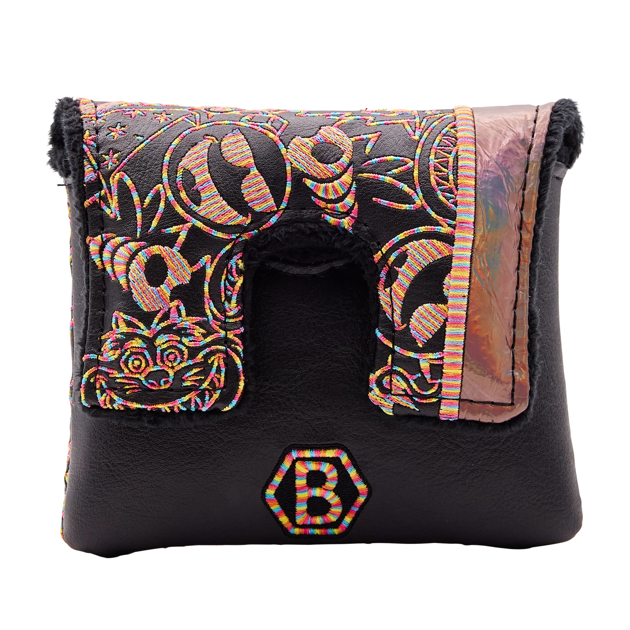 Multi Icon Rainbow Holographic Center Shafted Mallet Putter Headcover - Image 2