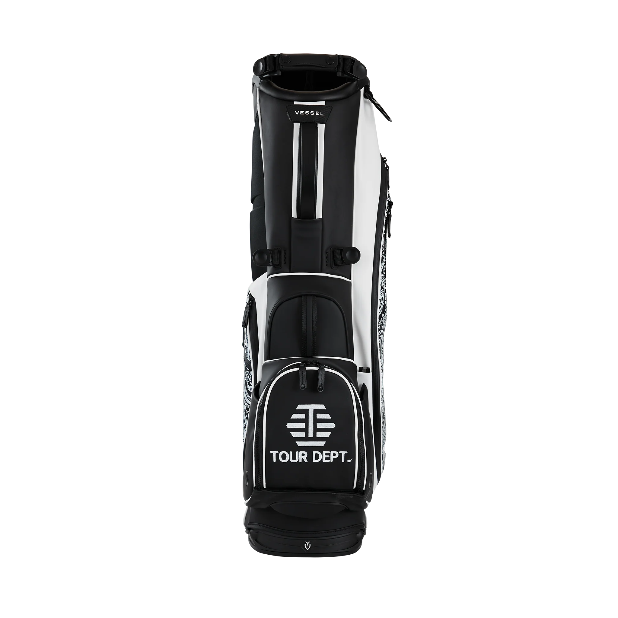 Paisley Stand Golf Bag (Black and White) - Image 5