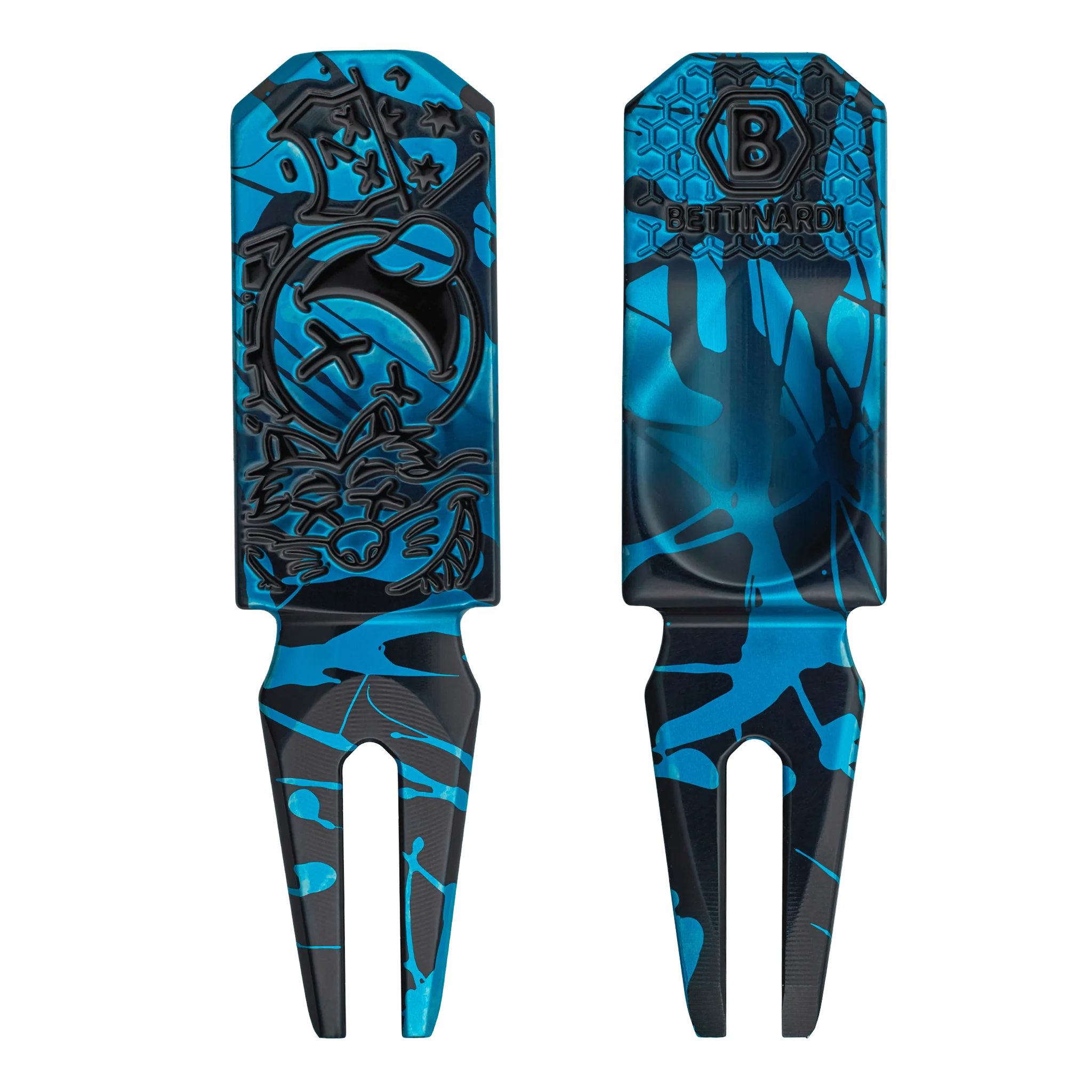 Poison Multi Icon Teal Splatter Anodized Divot Tool