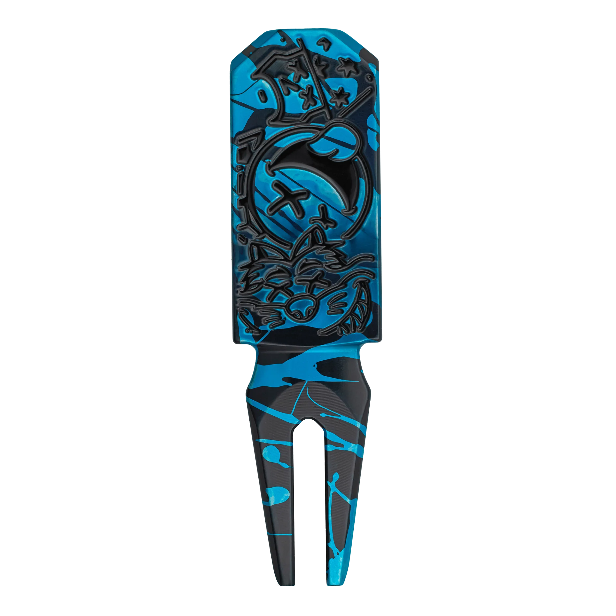 Poison Multi Icon Teal Splatter Anodized Divot Tool - Image 2