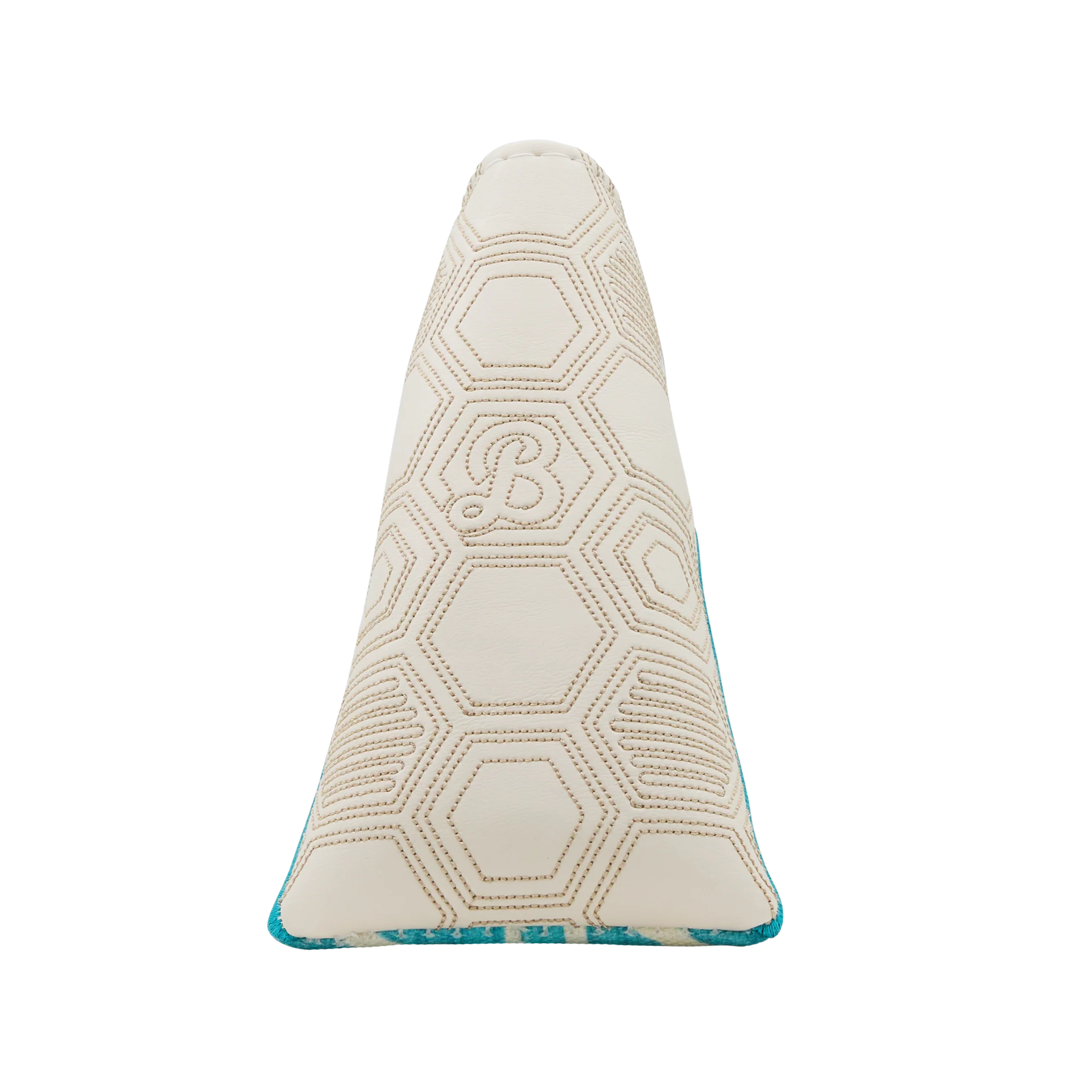 Script Hex B Geometric Honeycomb Blade Putter Headcover (Teal/Cream) - Image 3