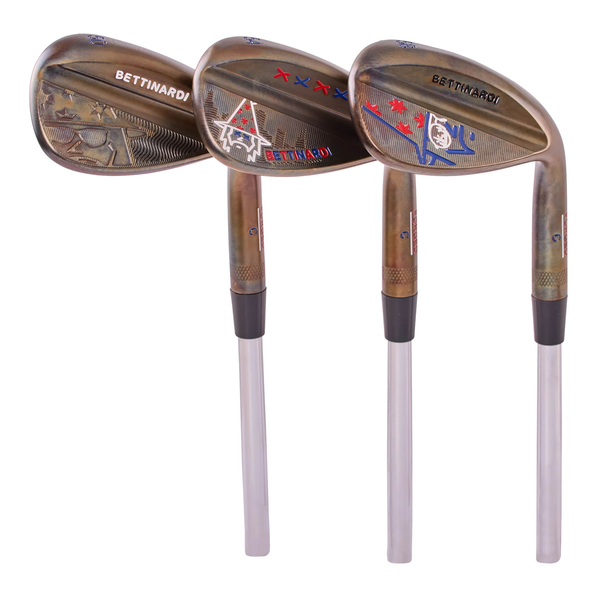Seeing Wizard Gold Bead Steel Patina Wedge Set (50°, 54°, 58°)