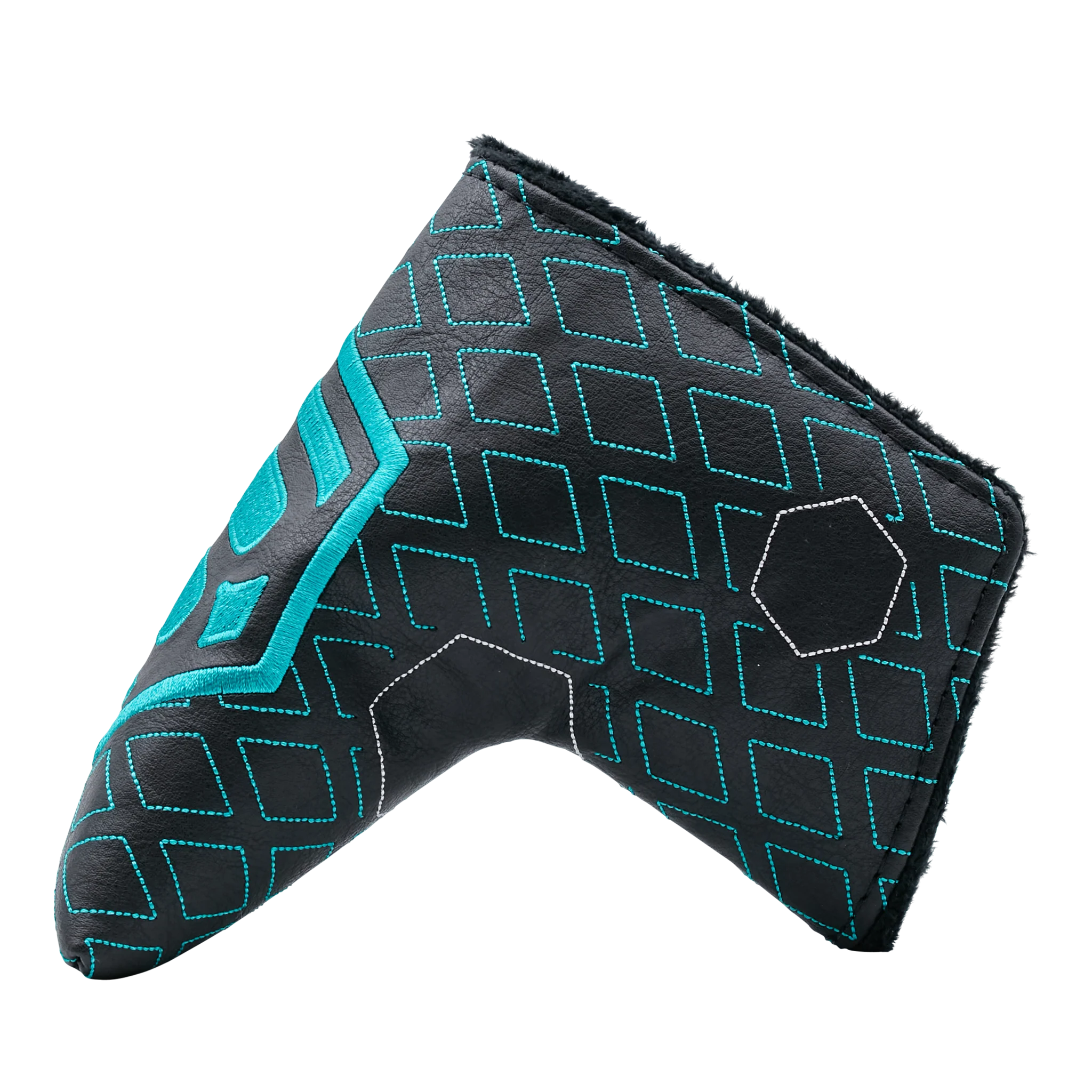 Teal & Black Diamond Face Hex B Blade Putter Headcover - Image 2