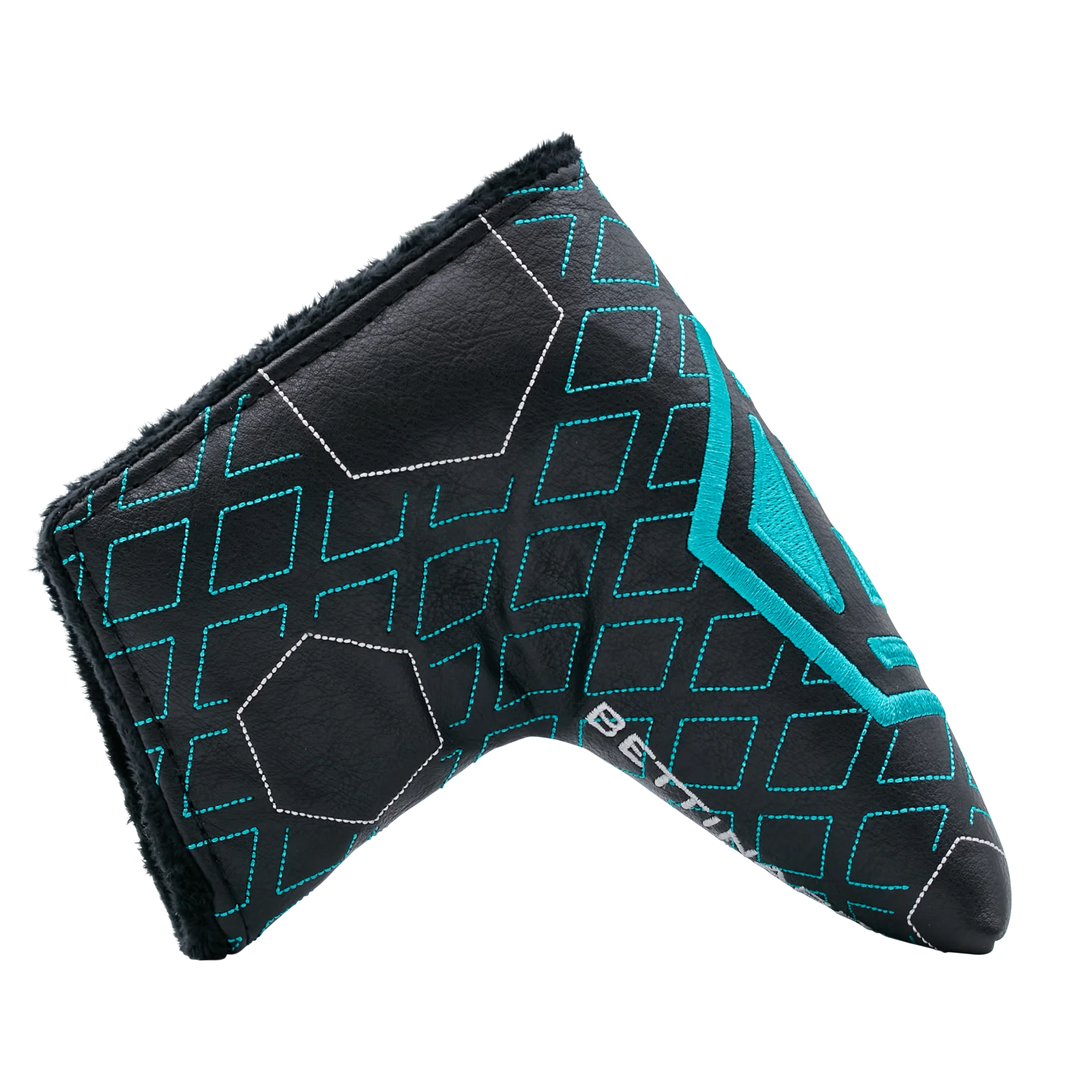 Teal & Black Diamond Face Hex B Blade Putter Headcover - Image 4