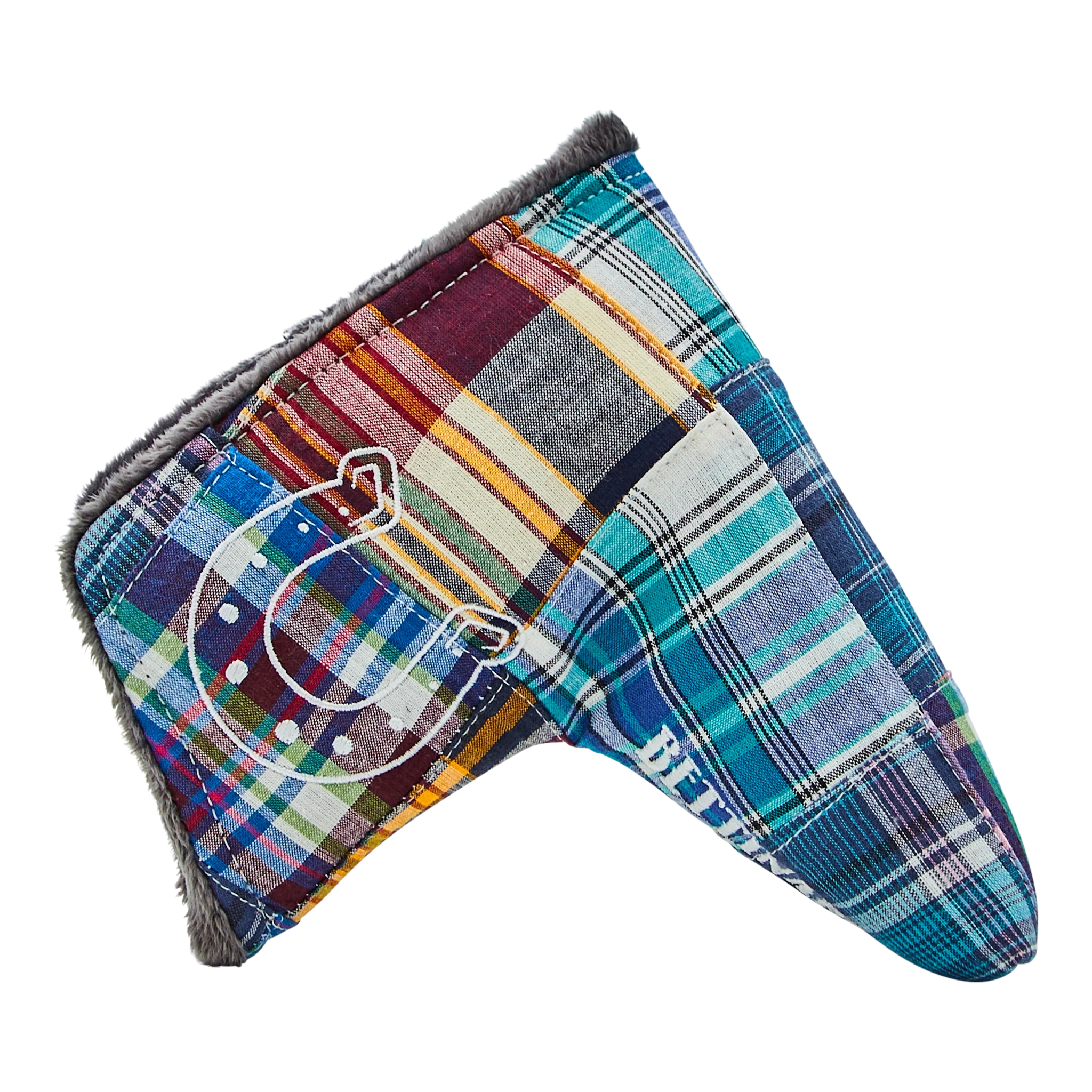 Blue Patch Madras Blade Putter Headcover - Image 4